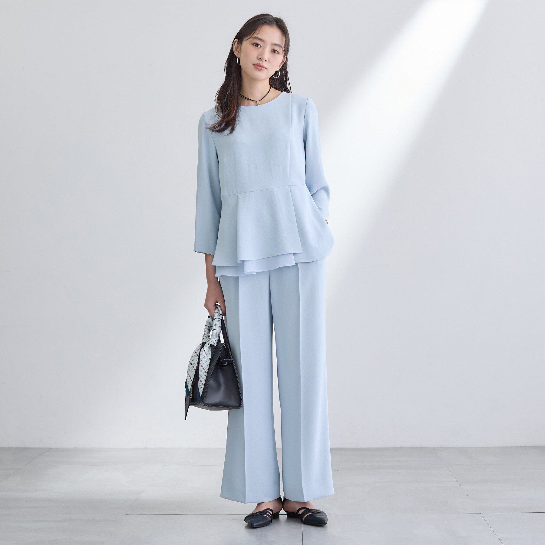 INDIVI「【洗える／UVケア／SETUP可】着る日傘ペプラムブラウス」|シャツ・ブラウス|