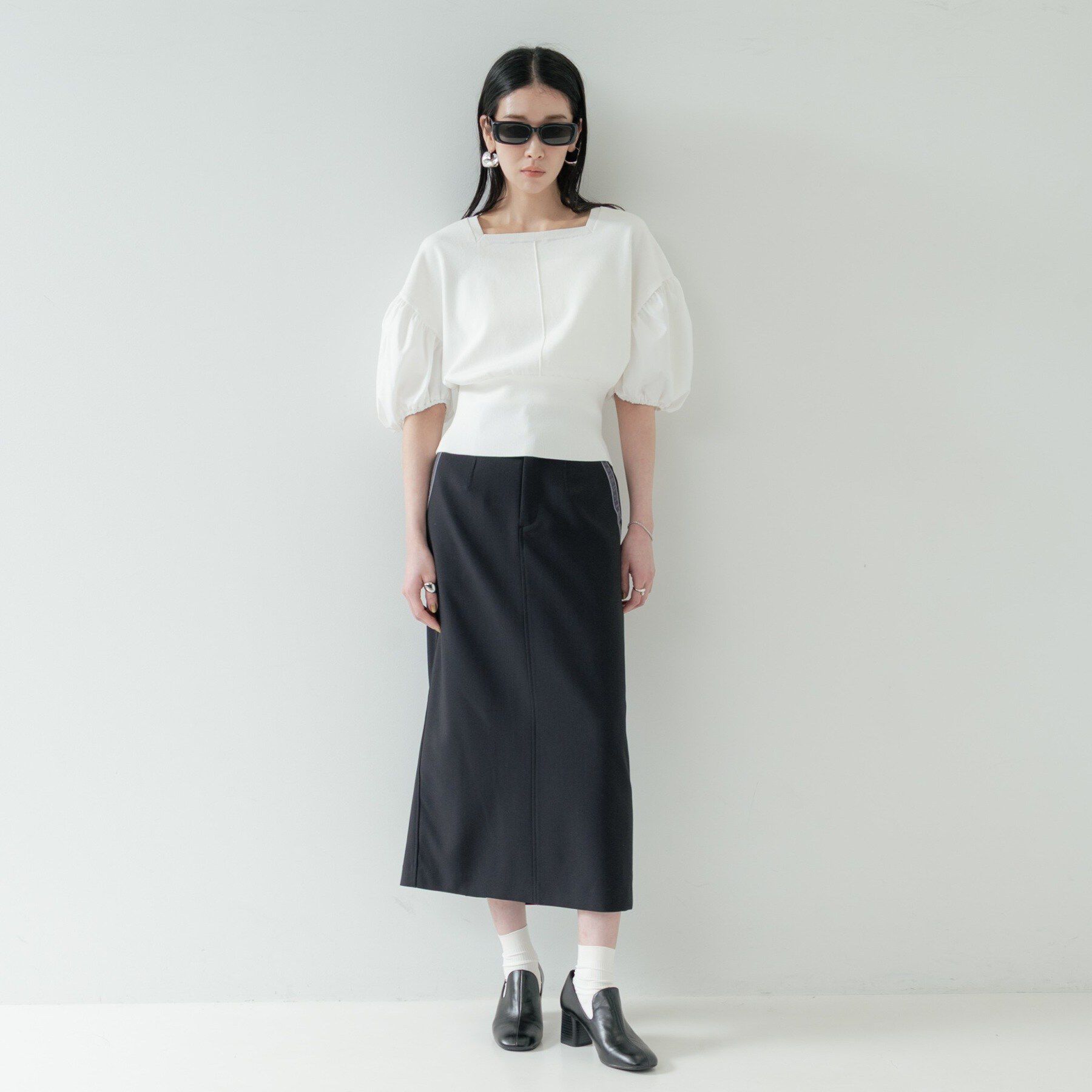 GALLEST「ドッキングパフスリーブニット」|ニット・セーター|