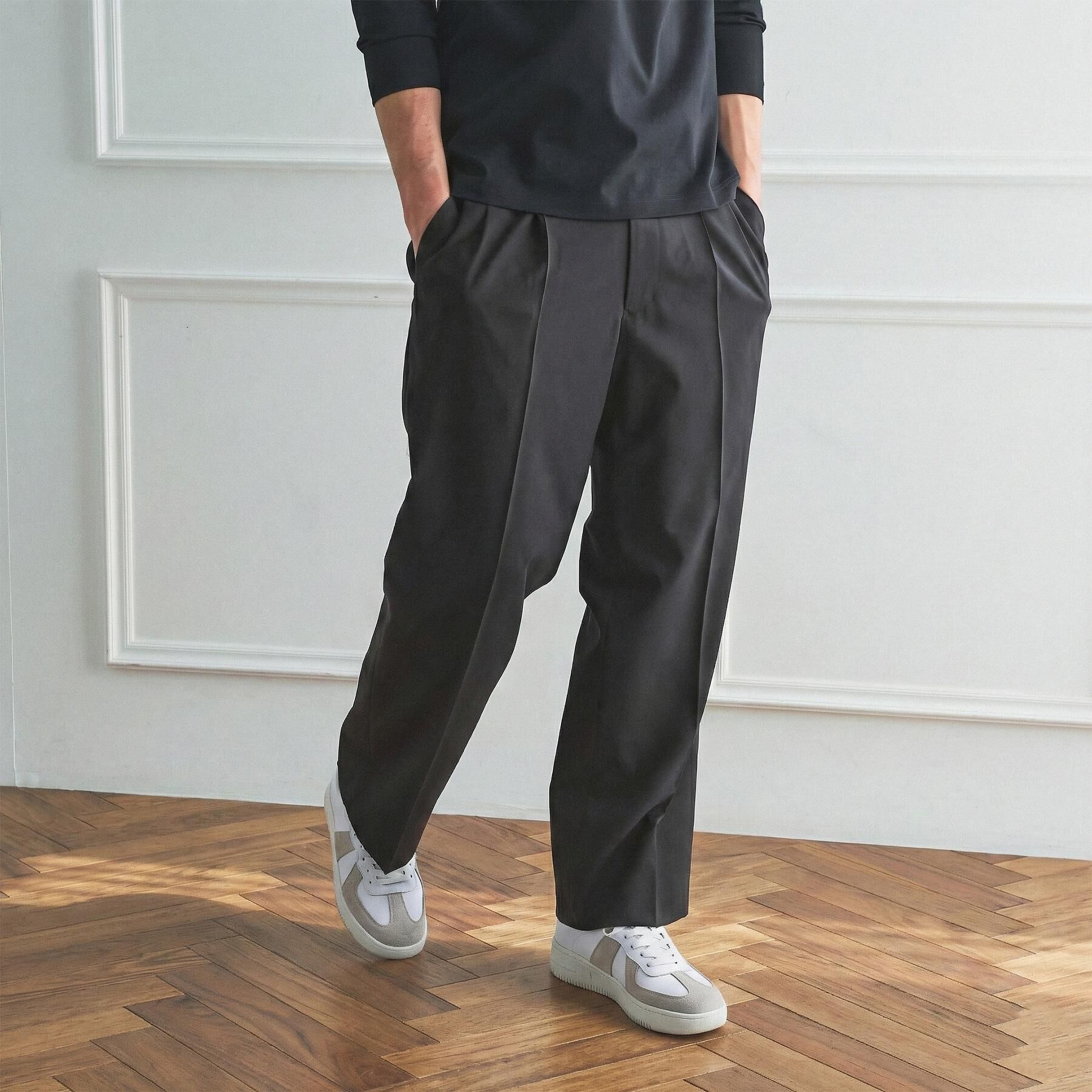 TAKEO KIKUCHI「【BOWLER HAT LABEL】TWギャバジン ワイドイージースラックス」|その他|ネイビー(094)