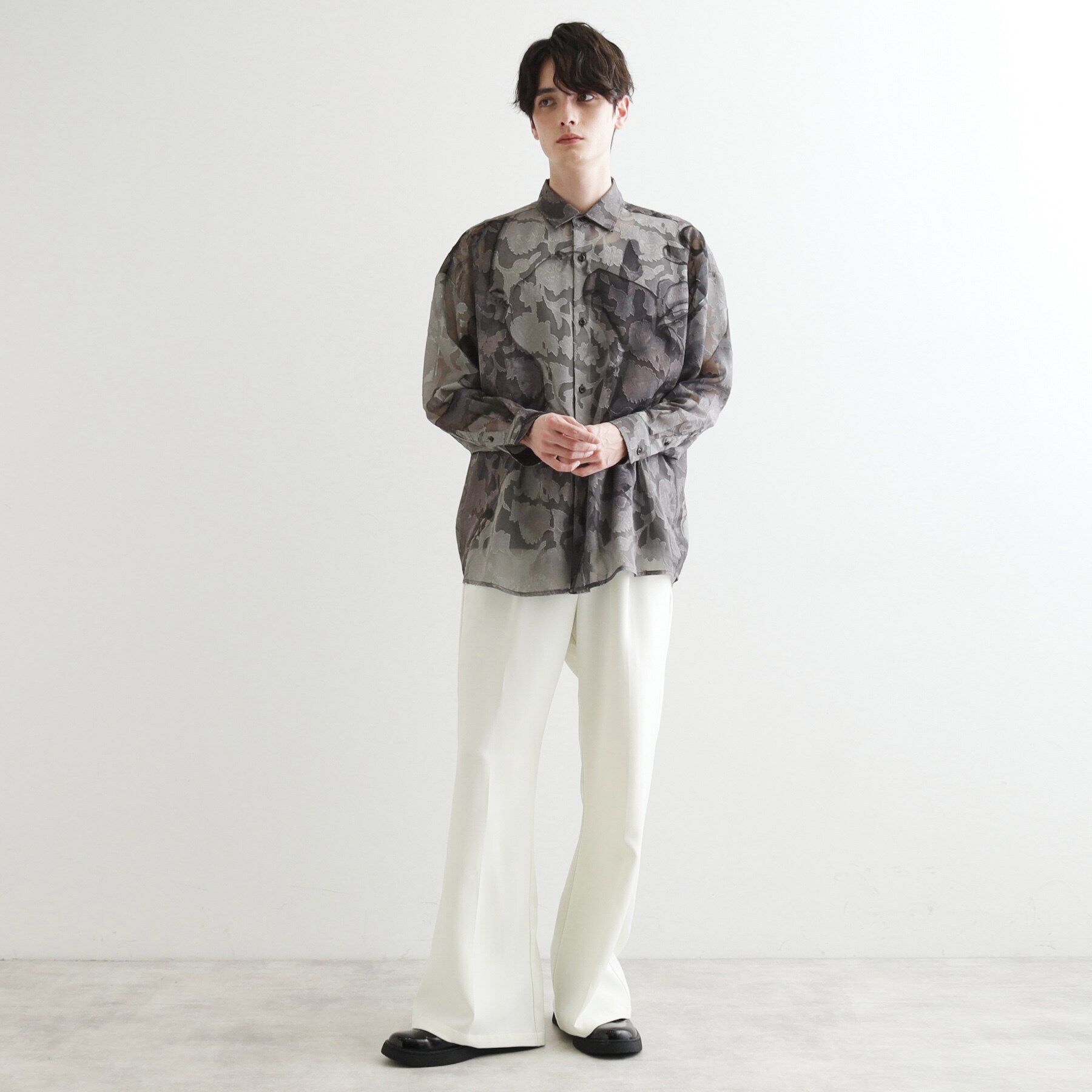 tk.TAKEO KIKUCHI「シアーフラワーシャツ」|シャツ・ブラウス|