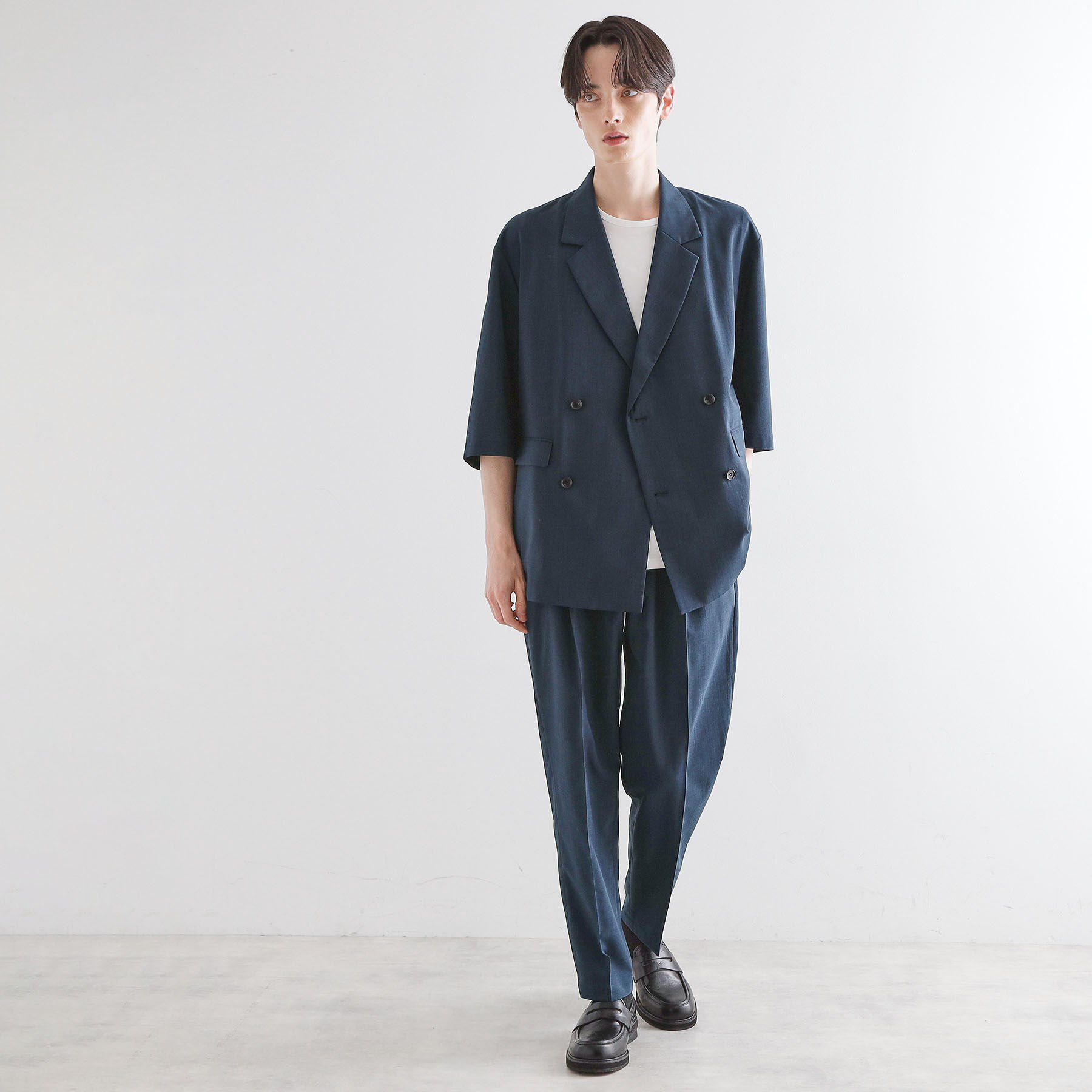 tk.TAKEO KIKUCHI「【セットアップ 2点セット】ダブルテーラード半袖ジャケット＋スラックス」|スーツ|