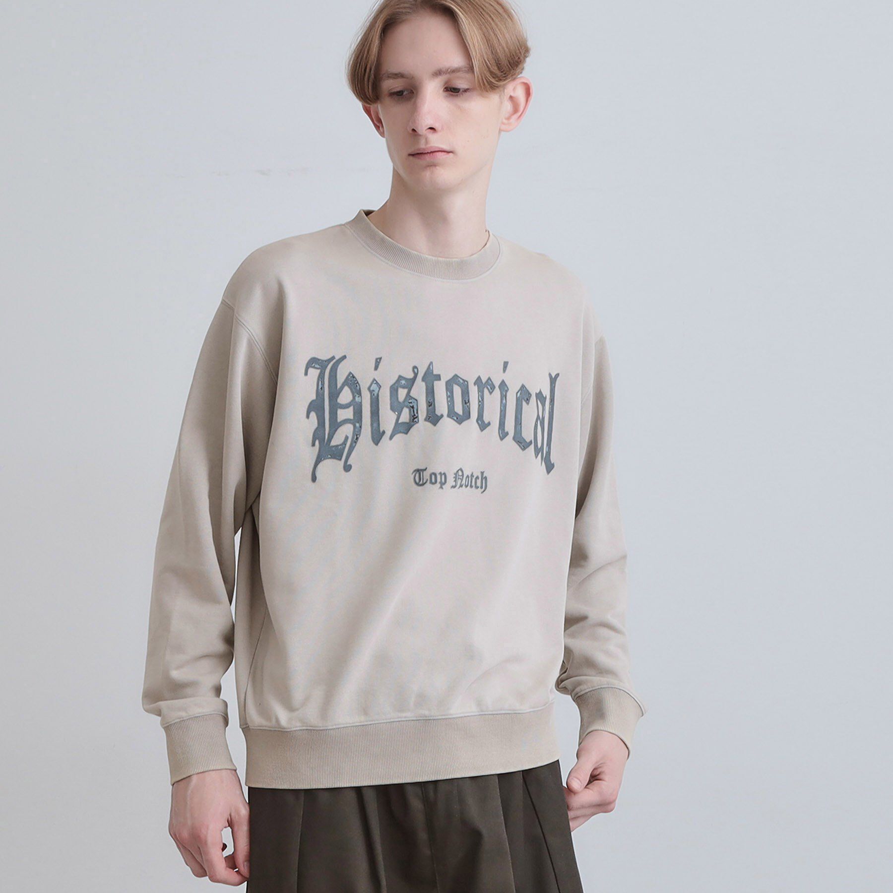 tk.TAKEO KIKUCHI「カレッジフロッキープリントスウェット」|パーカー|ライトグレー(011