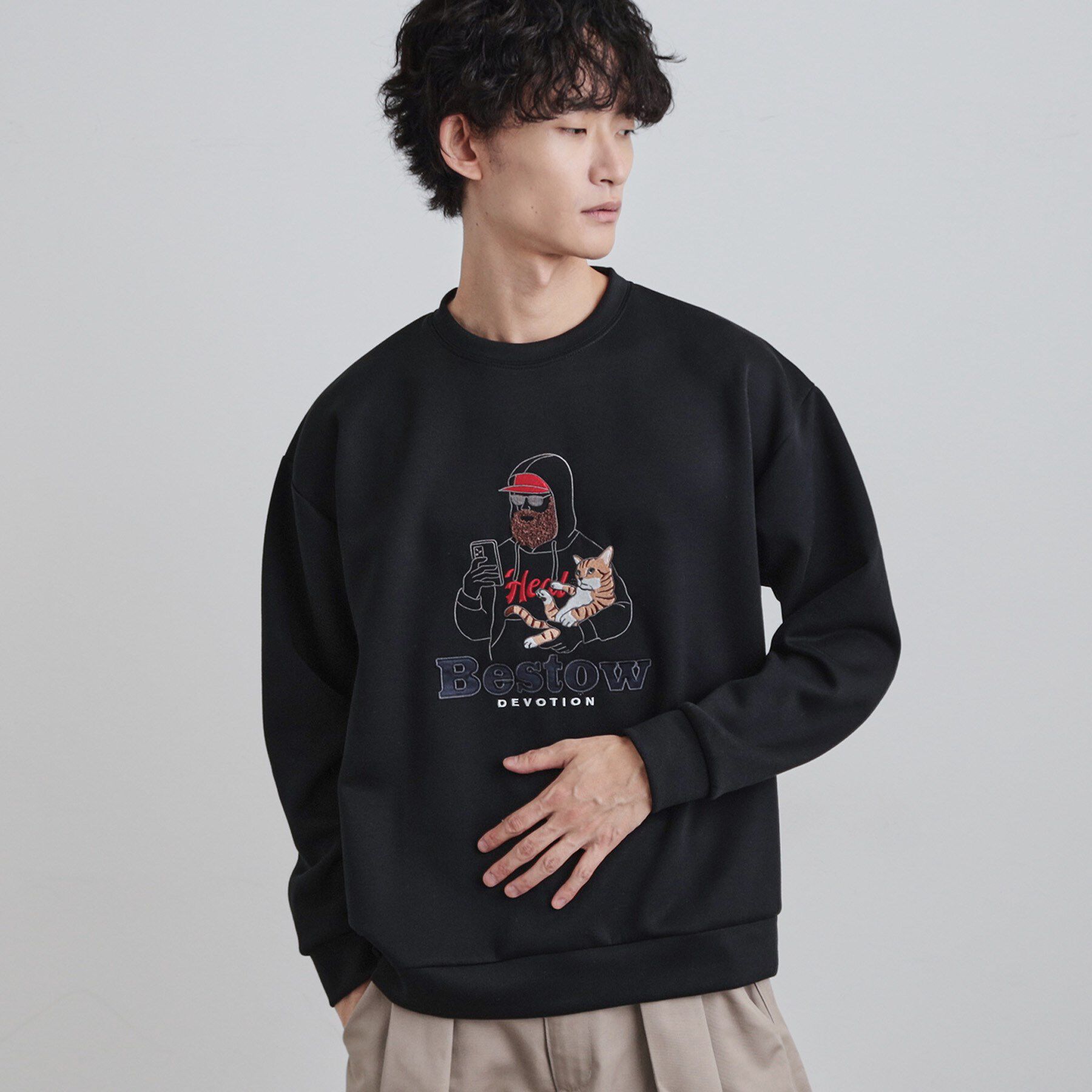 tk.TAKEO KIKUCHI「ヒゲサガラスウェット」|パーカー|ブラック(019)