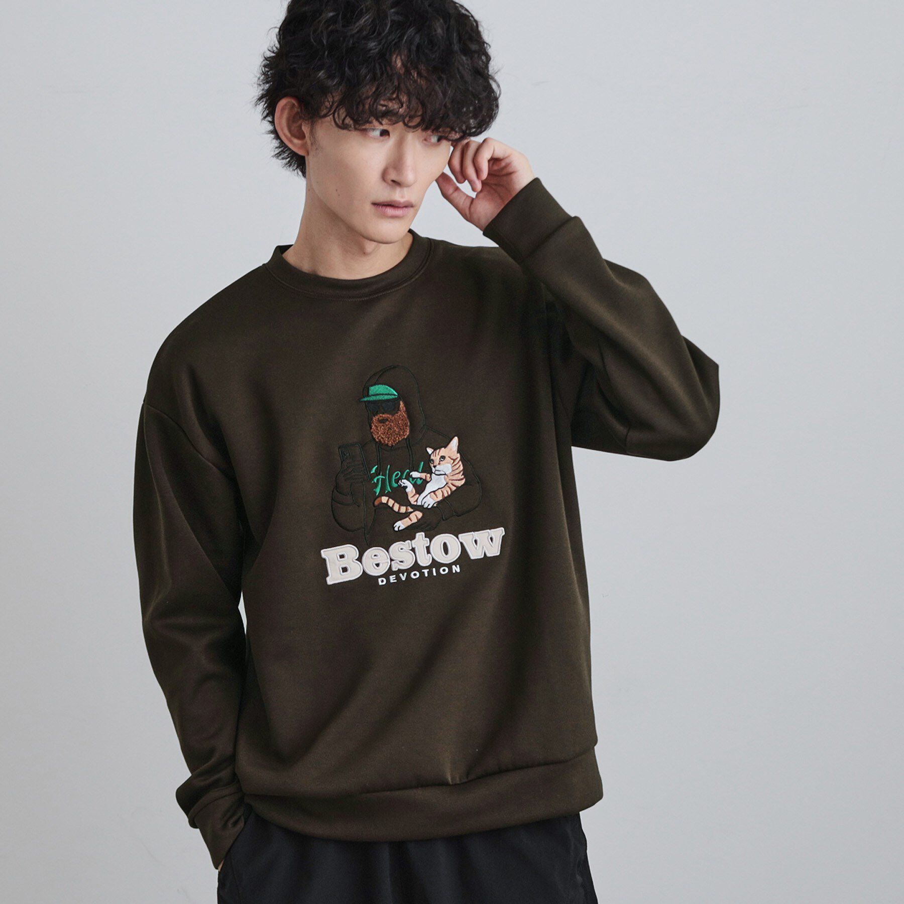 tk.TAKEO KIKUCHI「ヒゲサガラスウェット」|パーカー|ブラウン(044)