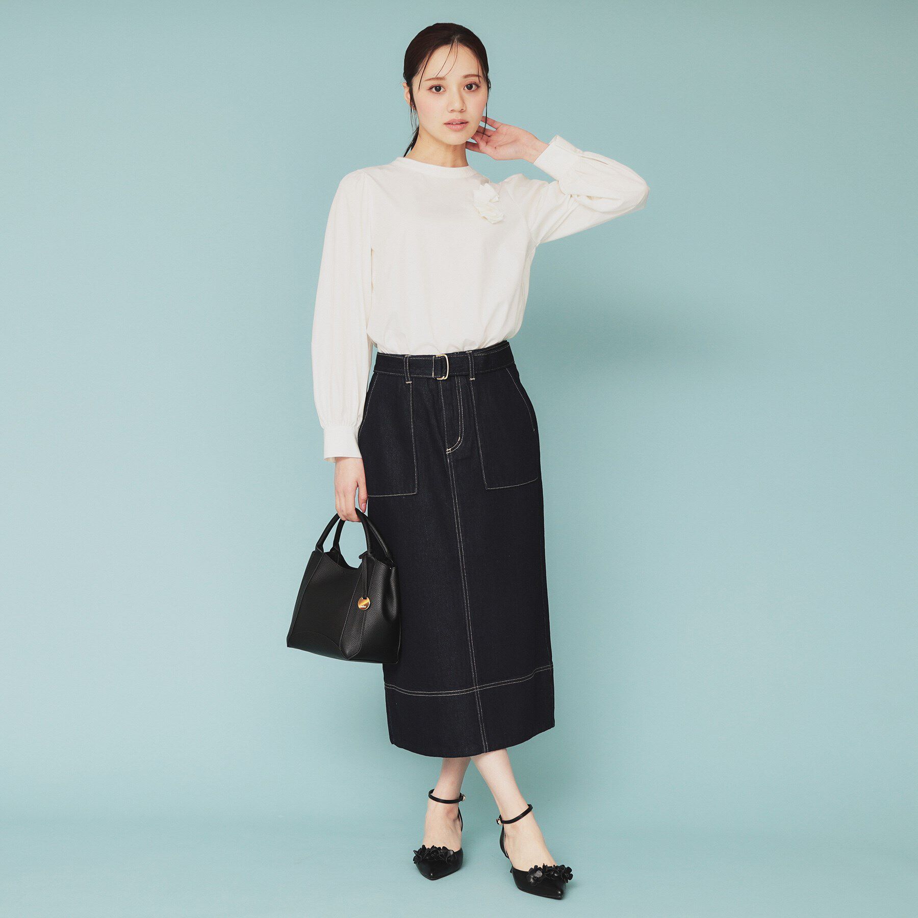 index「デニムタイトスカート【洗濯機洗い可】」|スカート|