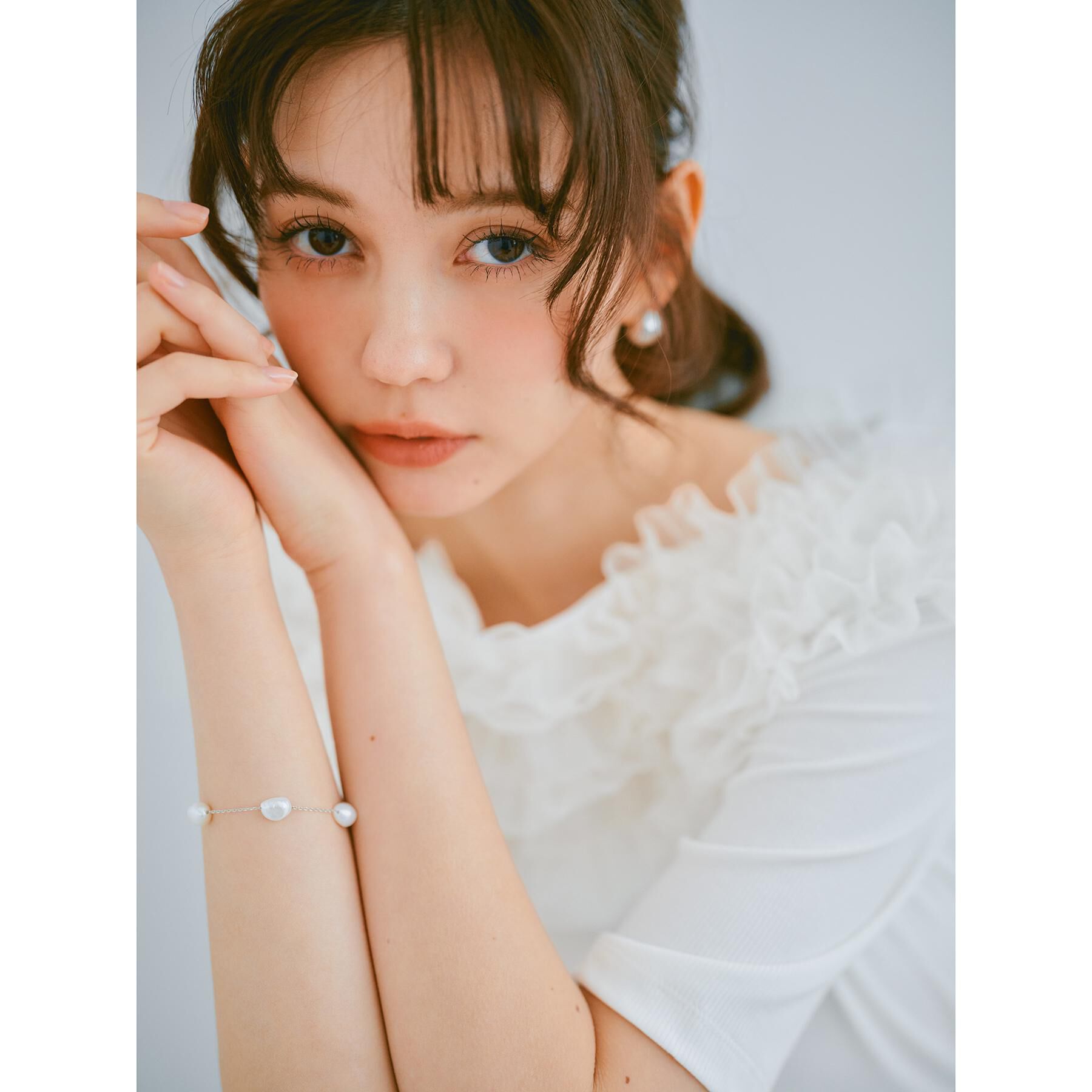 index「《美人百花掲載》チュールフリルリブトップス【洗濯機洗い可】」|Tシャツ・カットソー|