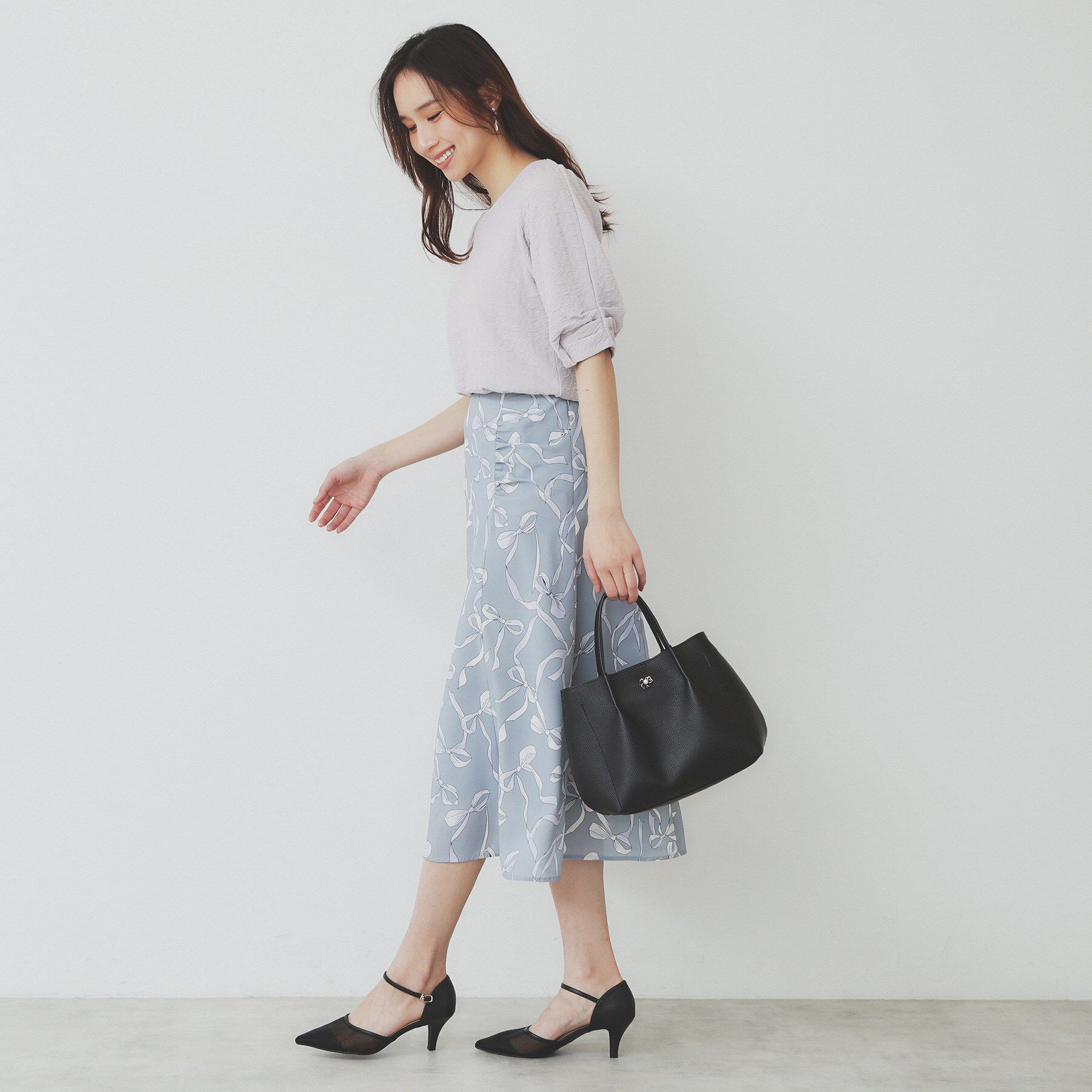 index「シボジャカードタックギャザートップス【洗濯機洗い可】」|Tシャツ・カットソー|