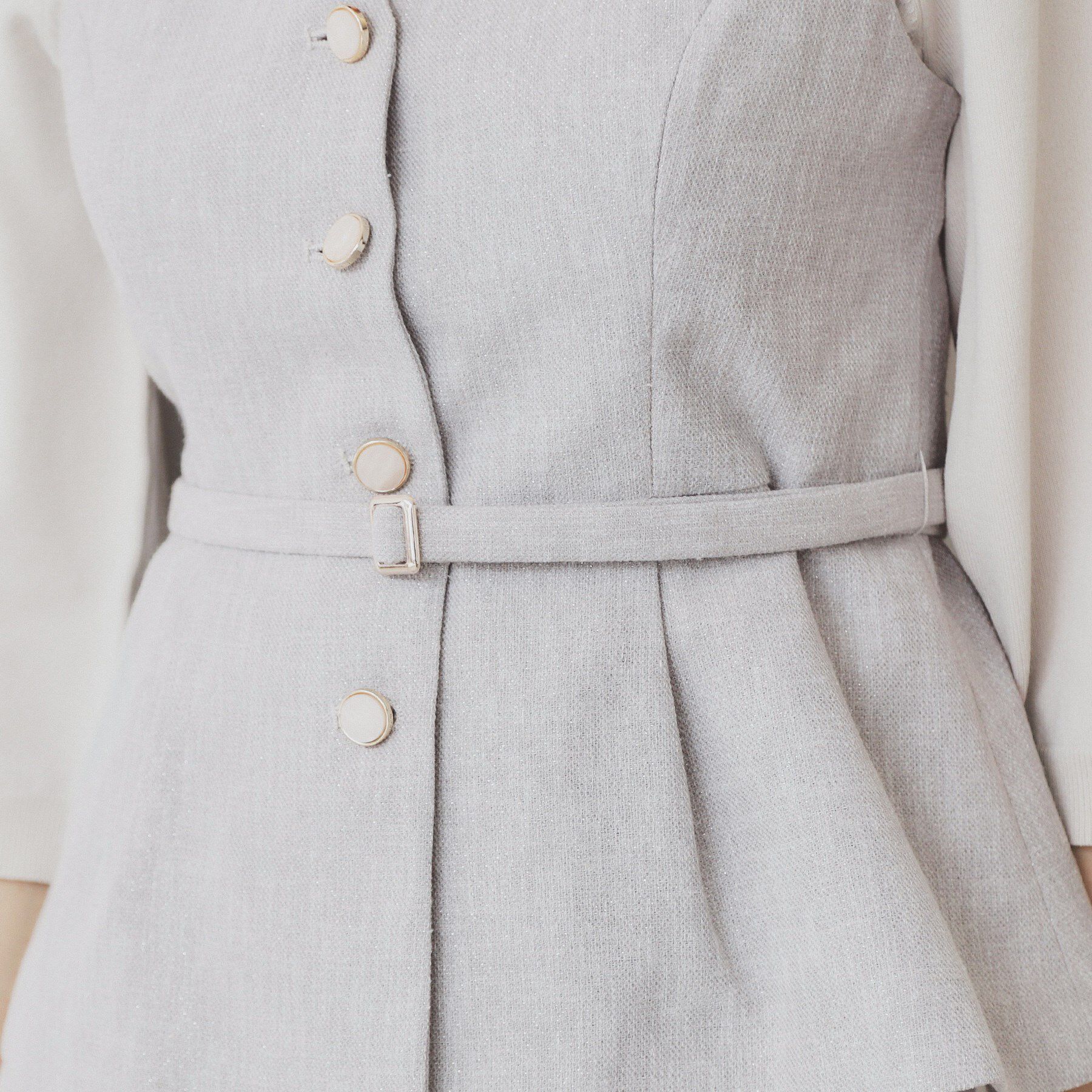 index「麻混ラメツイードペプラムジレ/セットアップ対応【洗濯機洗い可】」|ベスト・ジレ|