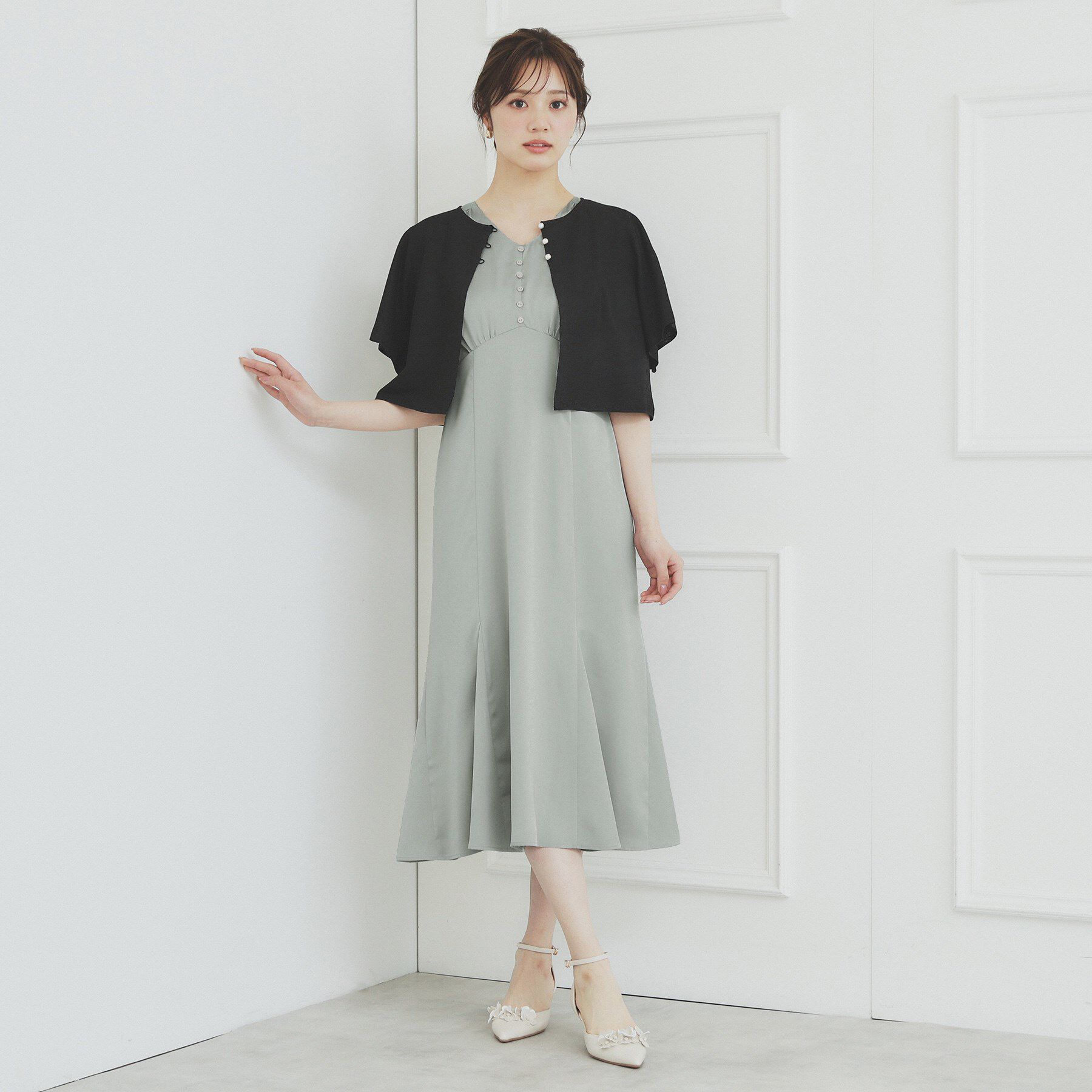 index「マーメイドサテンワンピース【洗濯機洗い可/イージーアイロン】」|ワンピース|