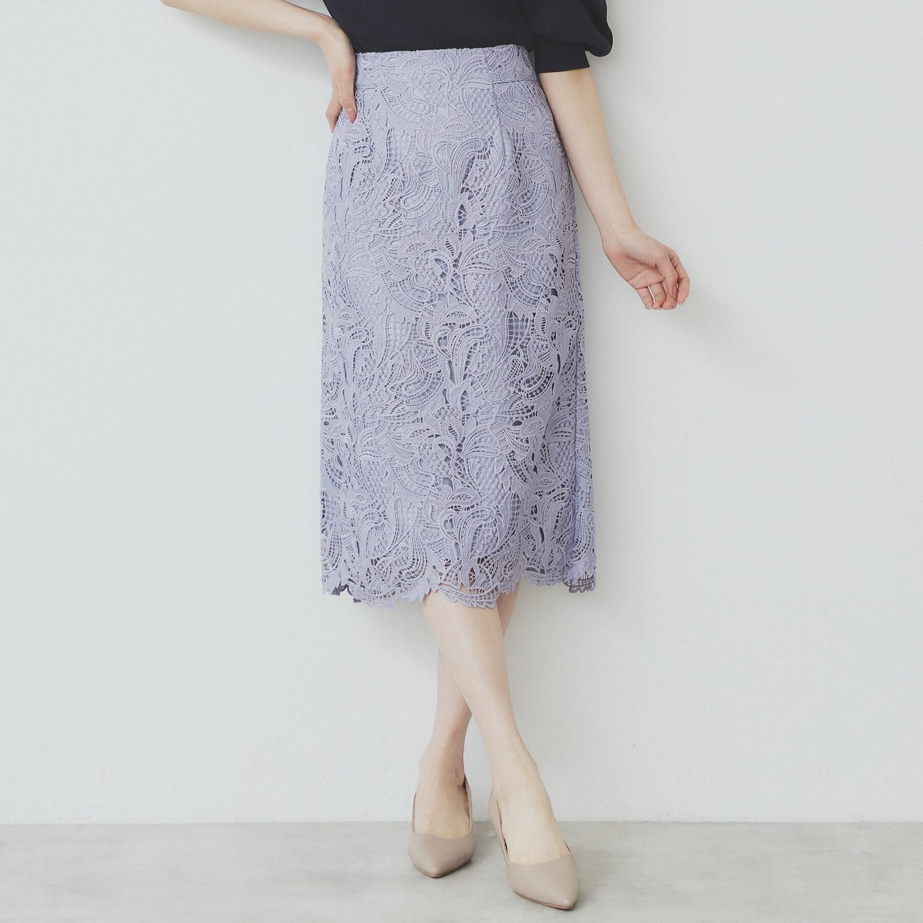 index「《XS-LLサイズ》フラワーレースタイトスカート【洗濯機洗い可】」|スカート|