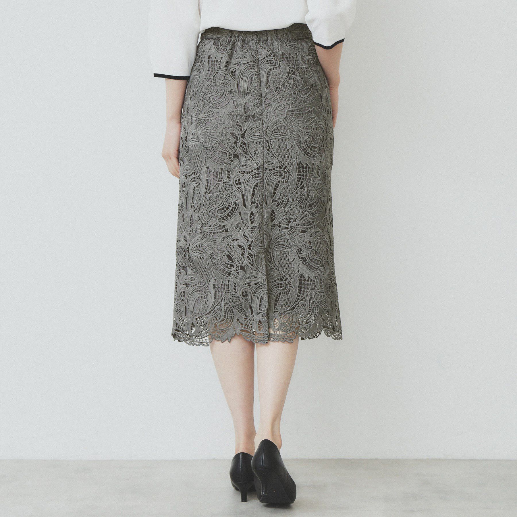 index「《XS-LLサイズ》フラワーレースタイトスカート【洗濯機洗い可】」|スカート|