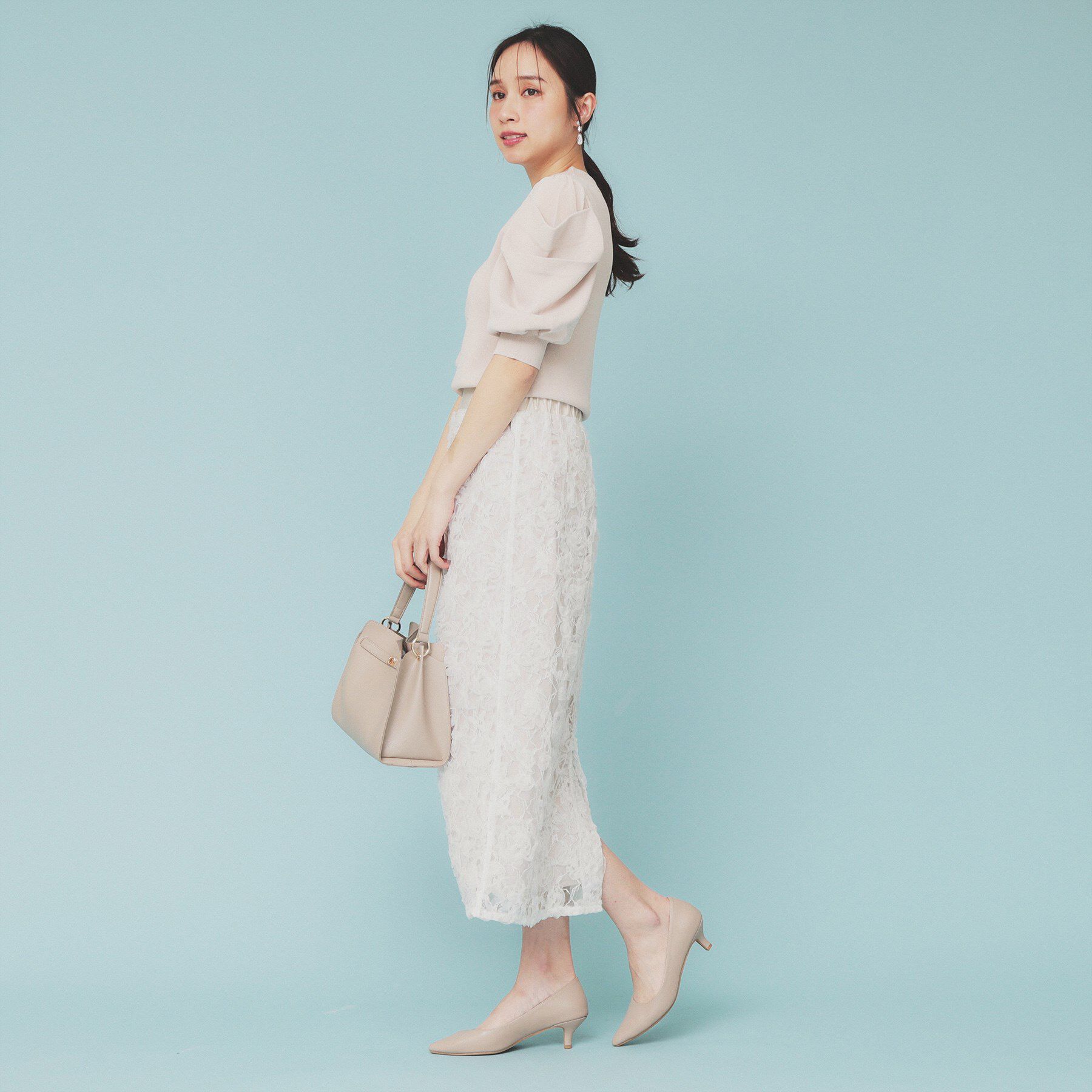 index「3Dレースタイトスカート【洗濯機洗い可】」|スカート|