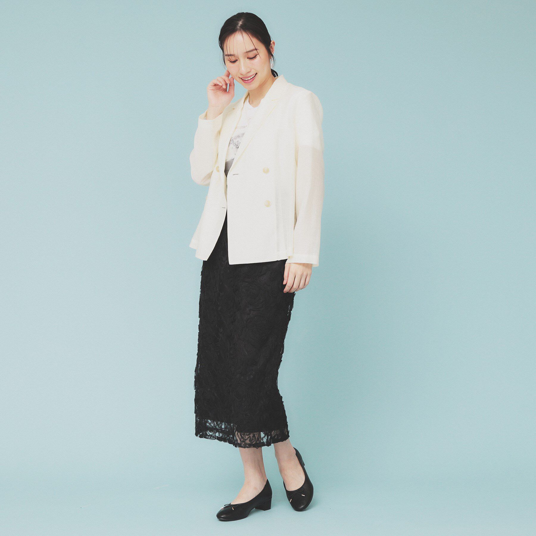 index「3Dレースタイトスカート【洗濯機洗い可】」|スカート|