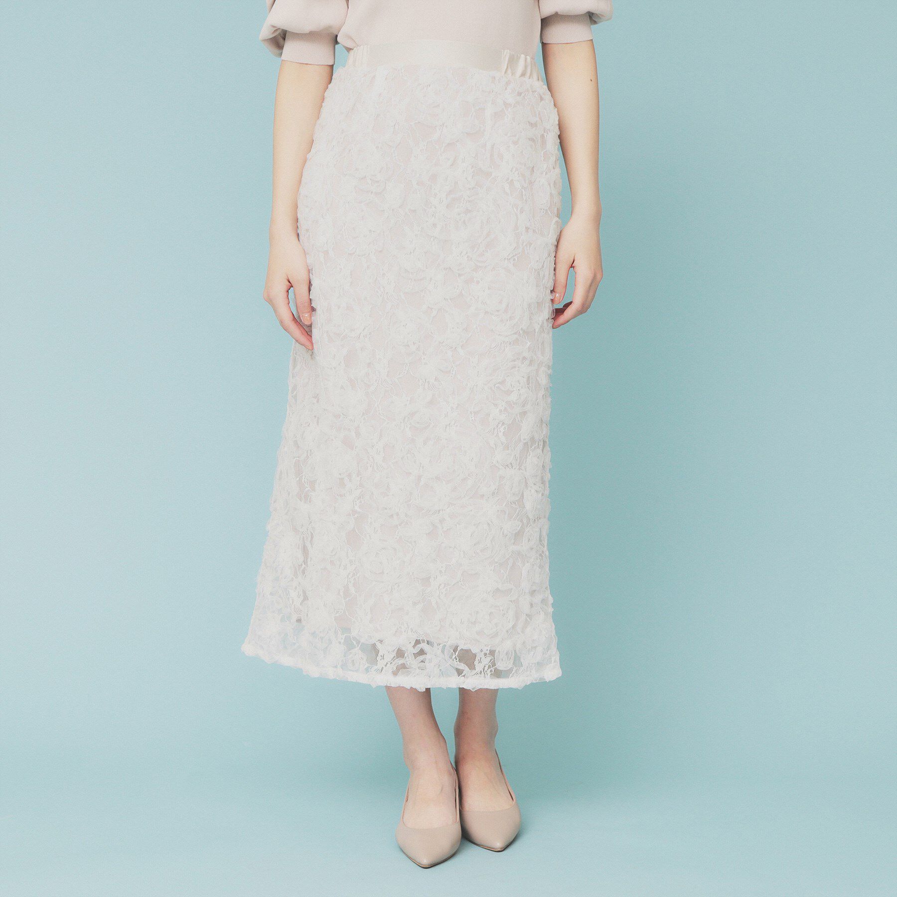 index「3Dレースタイトスカート【洗濯機洗い可】」|スカート|