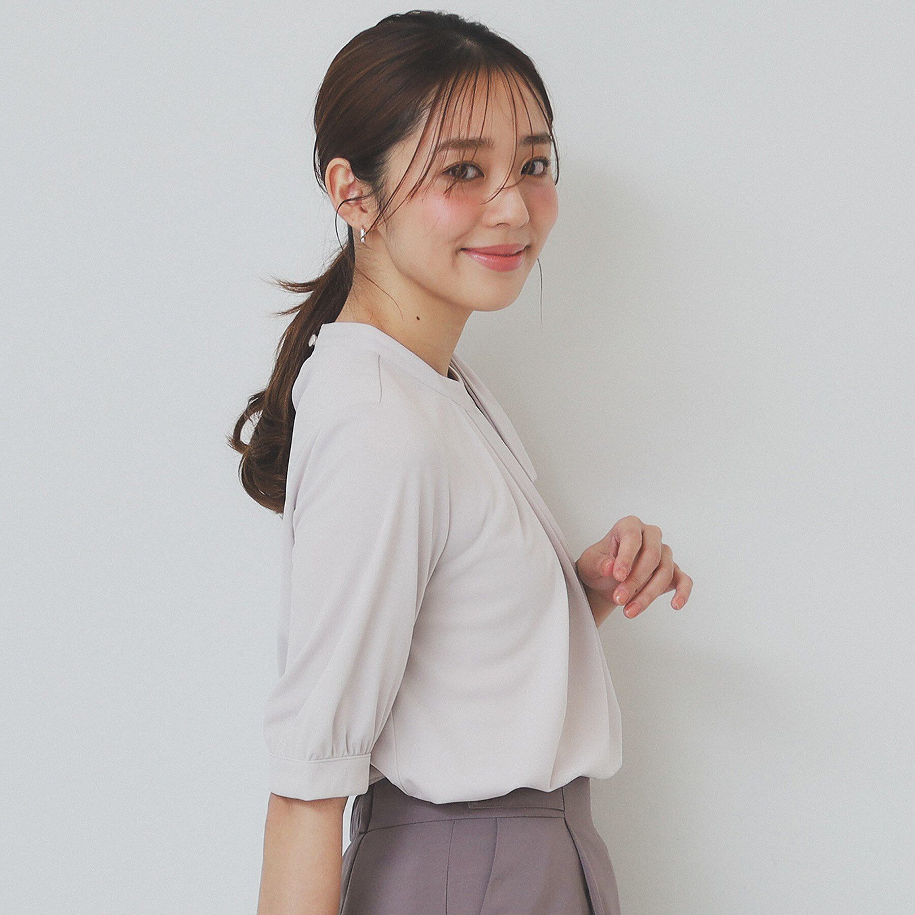 index「サイドリボンデザイントップス【UV/接触冷感/吸水速乾/洗濯機洗い可】」|シャツ・ブラウス|