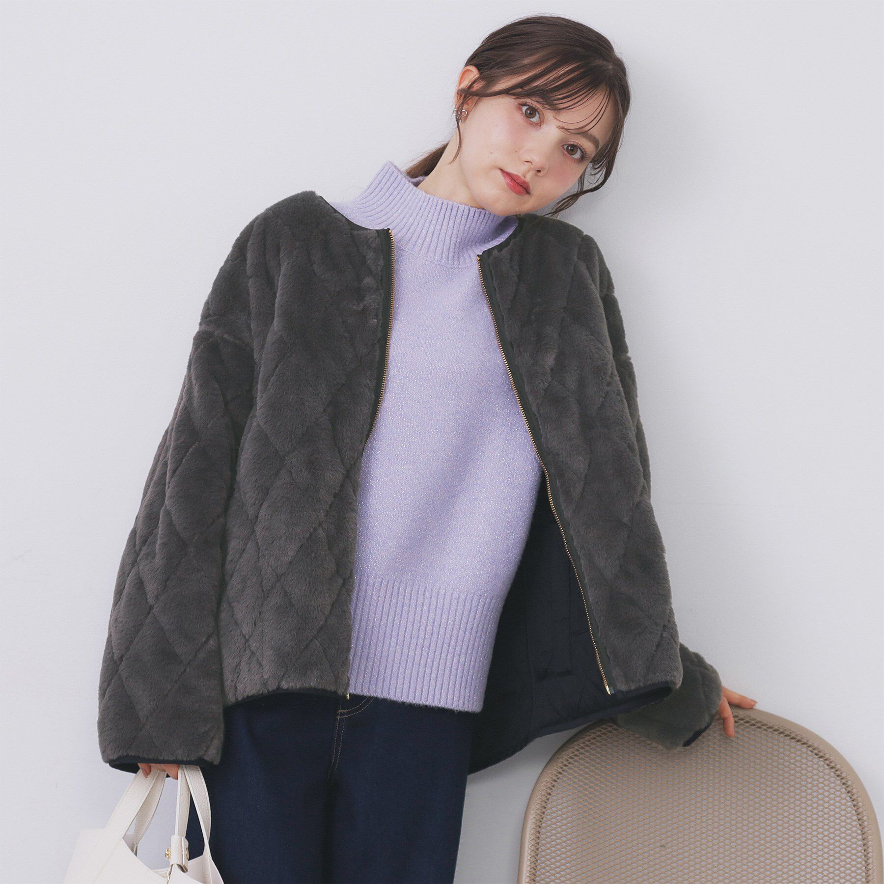 index「リバーシブル キルティングファーブルゾン【洗濯機OK】」|ブルゾン・スタジャン|