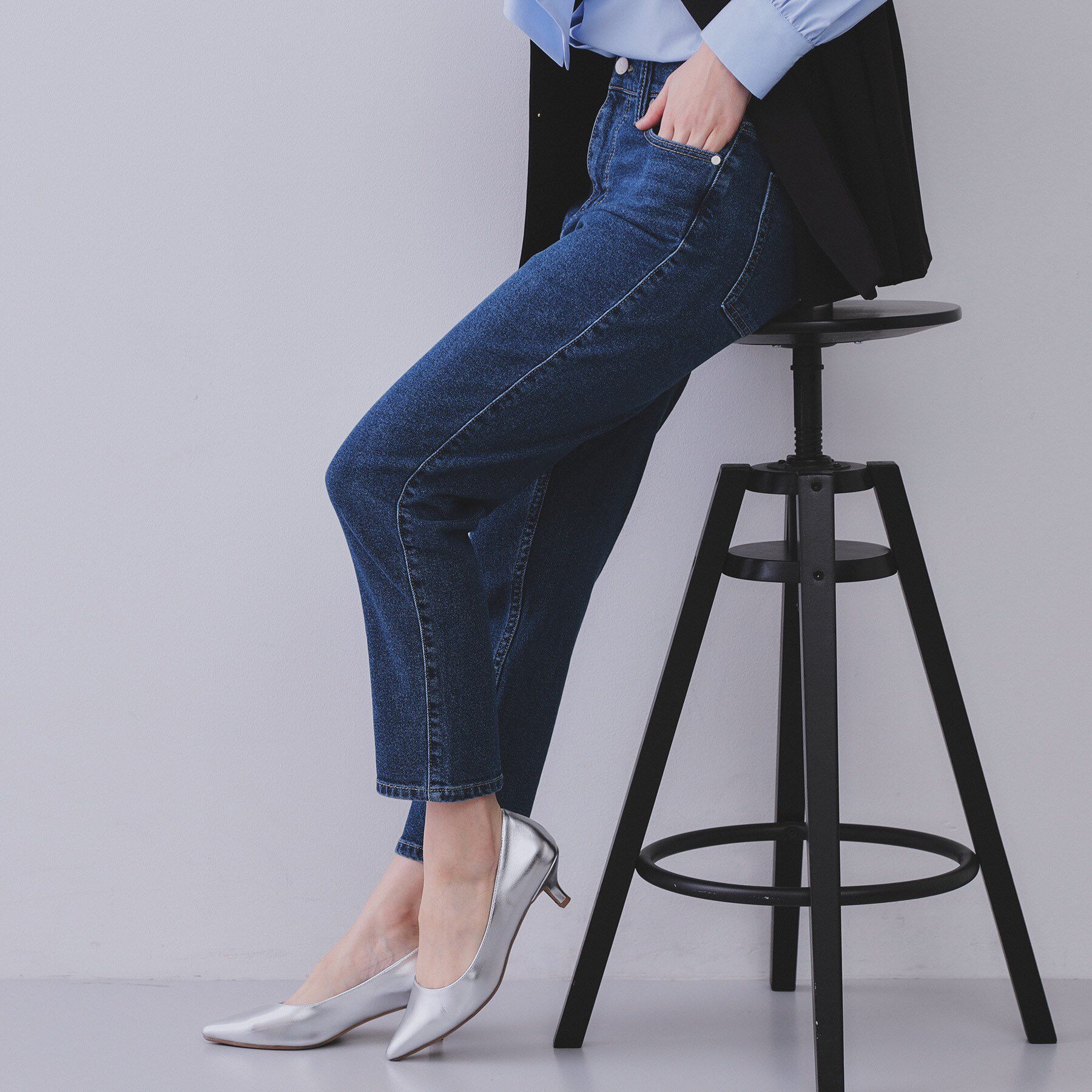 OPAQUE.CLIP「《SS-LLサイズ》ストレッチスリムストレートデニム【洗濯機洗い可】」|その他|ブルー(093)