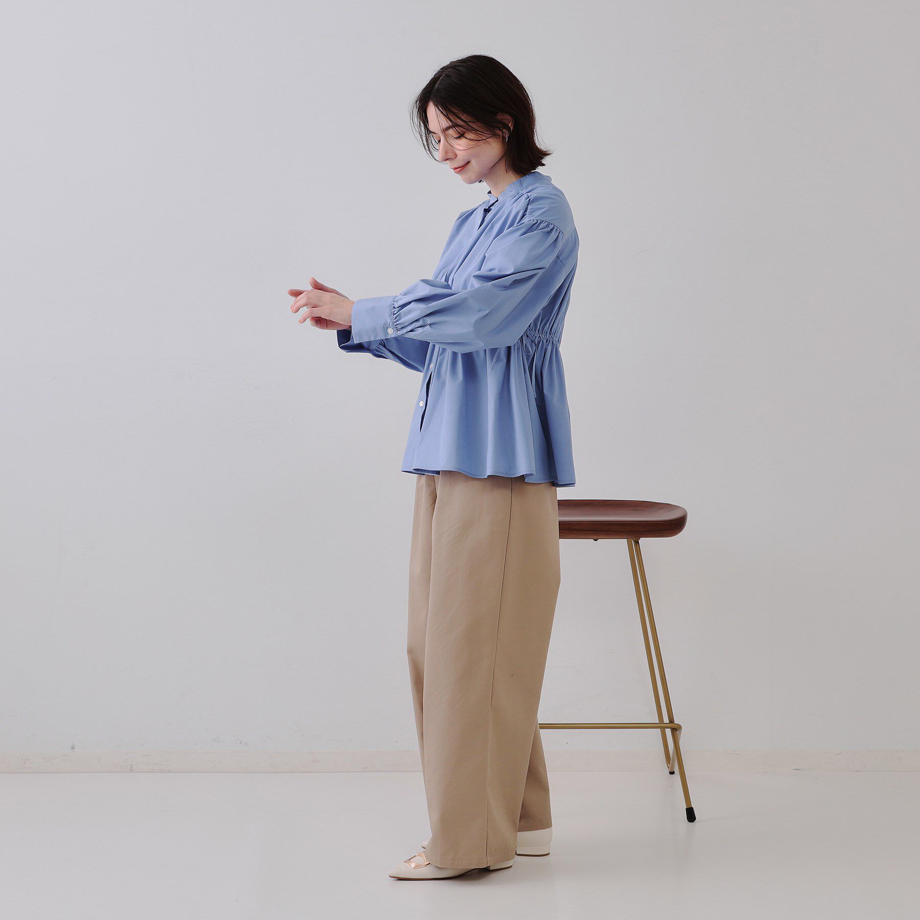 OPAQUE.CLIP「ウエストリボンペプラムシャツ【洗濯機洗い可】」|シャツ・ブラウス|