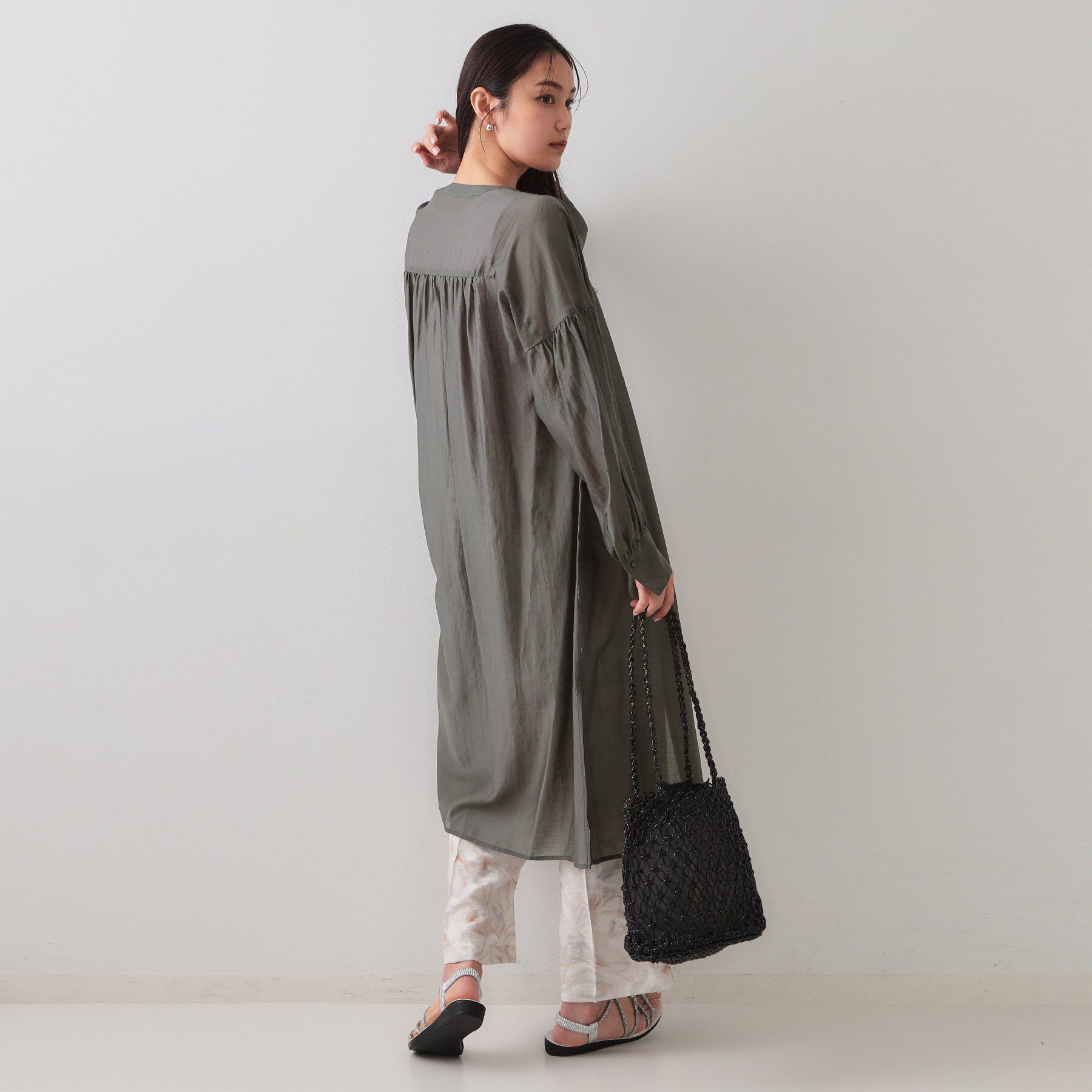 OPAQUE.CLIP「シアーシャツワンピース【洗濯機洗い可】」|ワンピース|