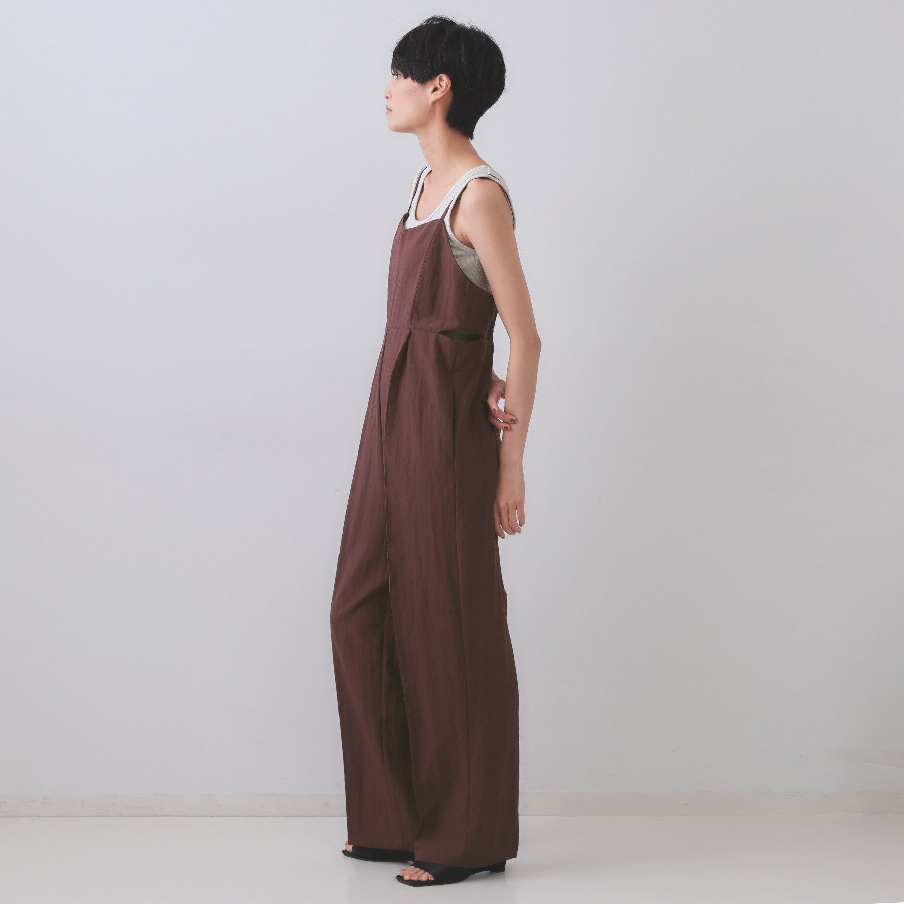 OPAQUE.CLIP「《STORY掲載》サイドオープンカットサロペット【洗える】」|オールインワン|