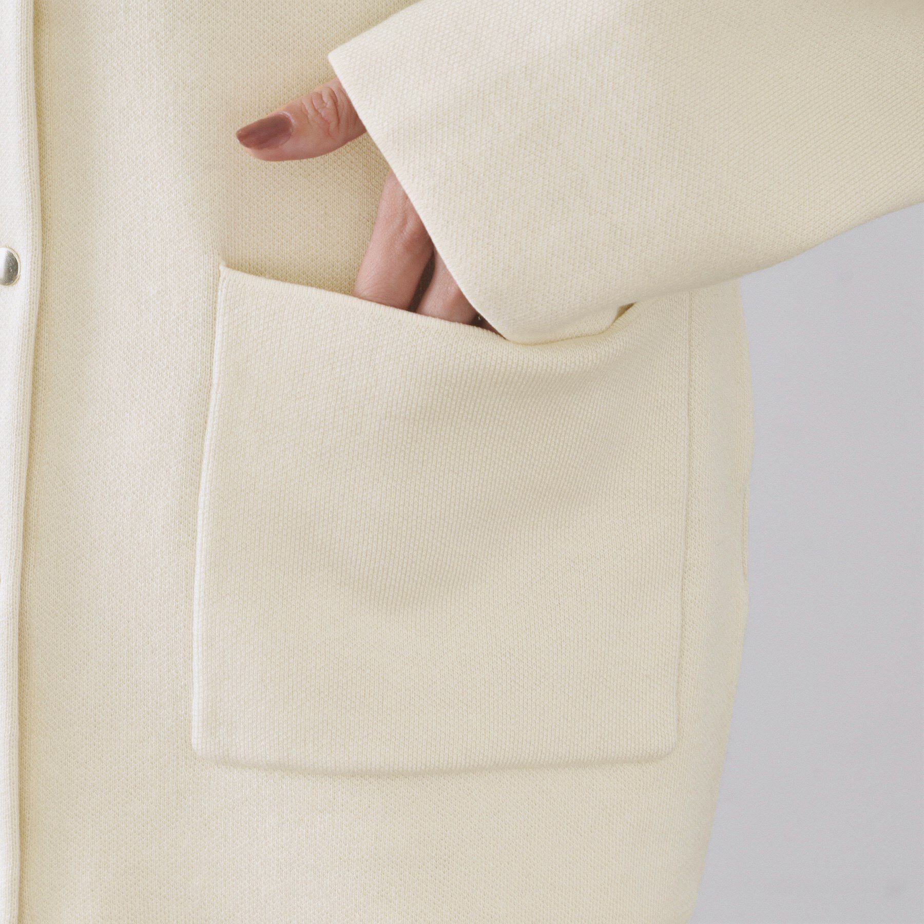 OPAQUE.CLIP「スナップボタン ダブルフェイス配色ニットカーディガン【洗濯機OK】」|カーディガン|