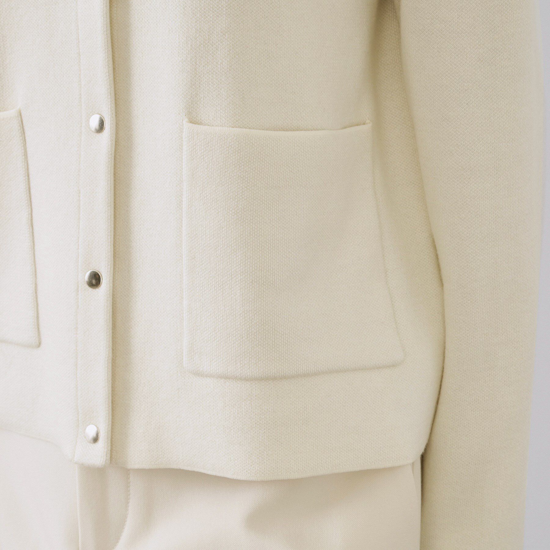 OPAQUE.CLIP「スナップボタン ダブルフェイス配色ニットカーディガン【洗濯機OK】」|カーディガン|