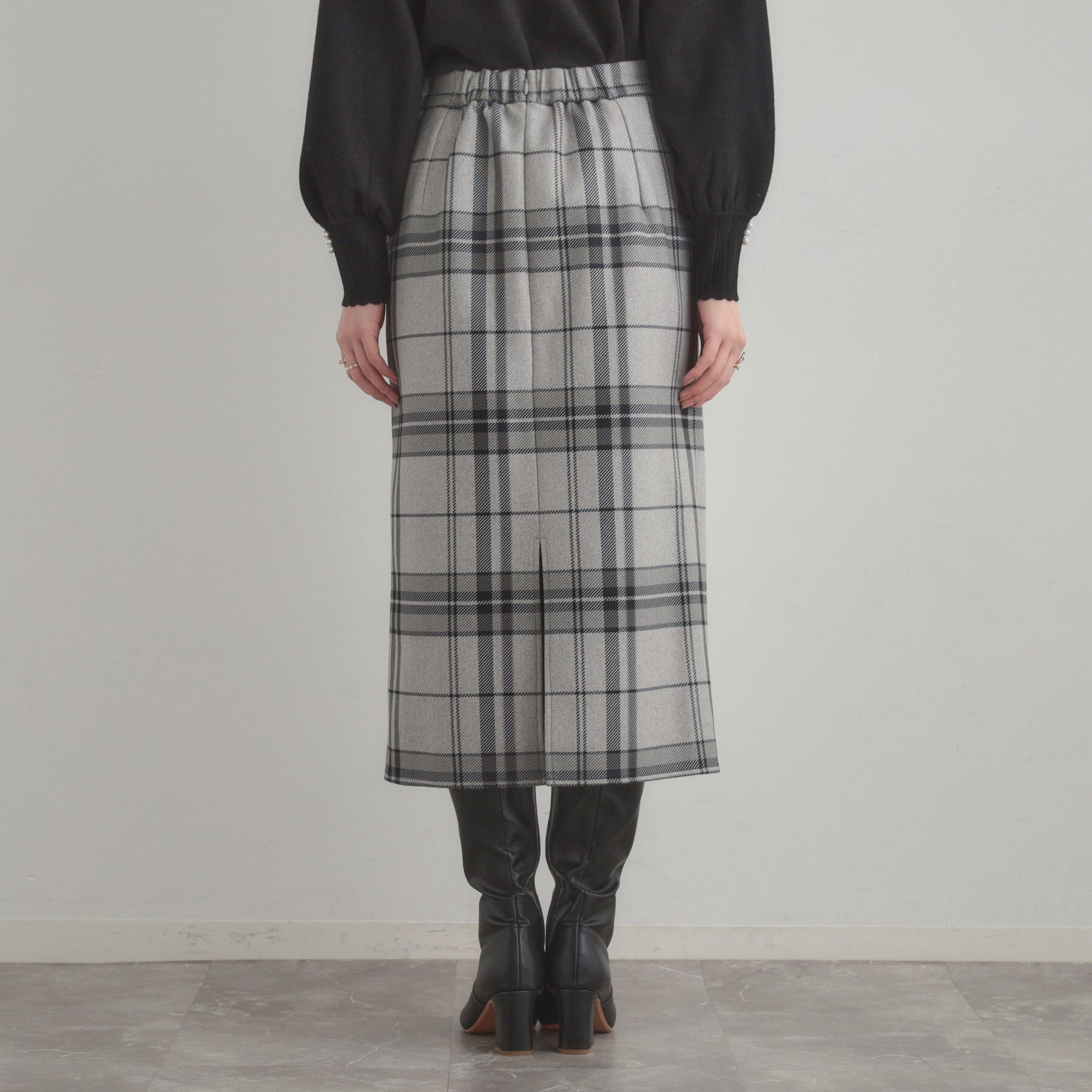 Couture broach「【洗える/微起毛】Iライン チェックスカート」|スカート|