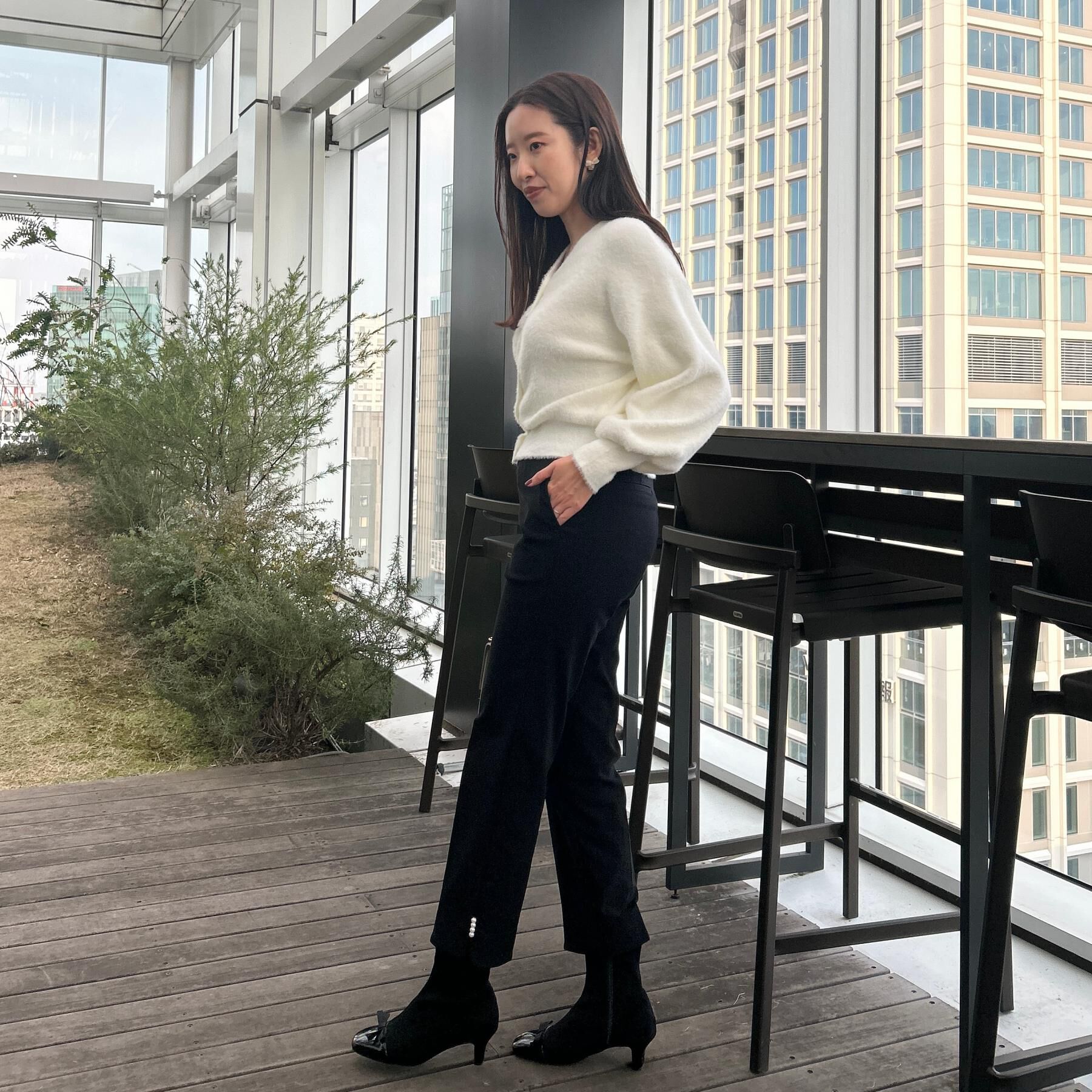 Couture broach「【前後2WAY】Springフェザーカーデトップス」|カーディガン|