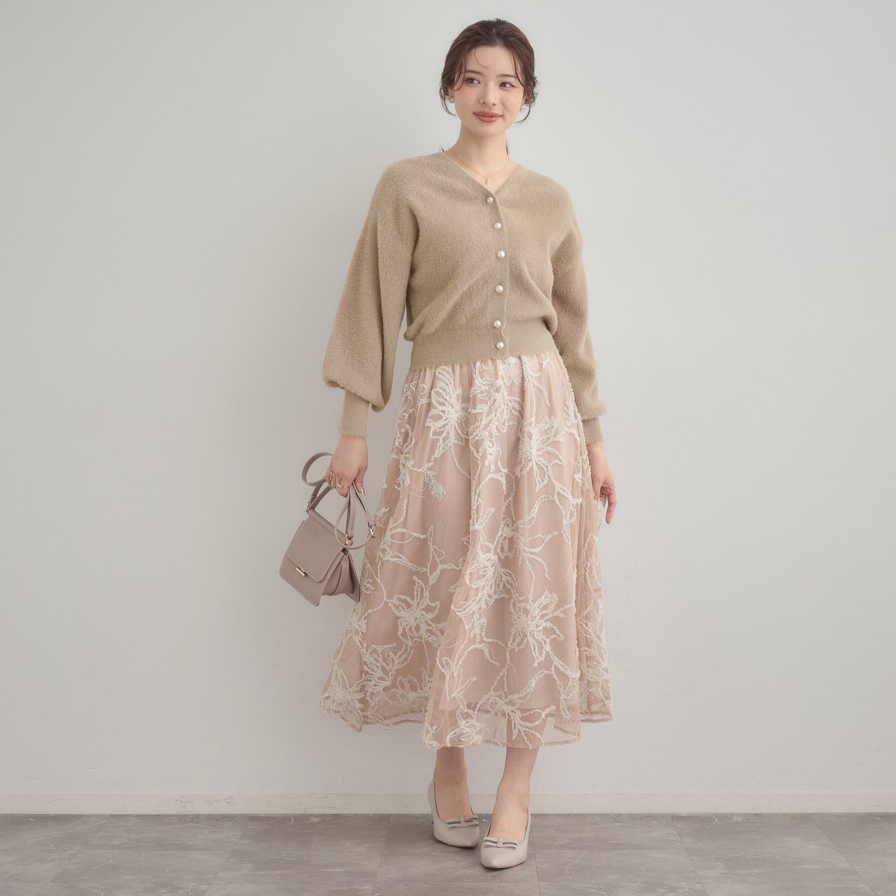 Couture broach「【前後2WAY】Springフェザーカーデトップス」|カーディガン|