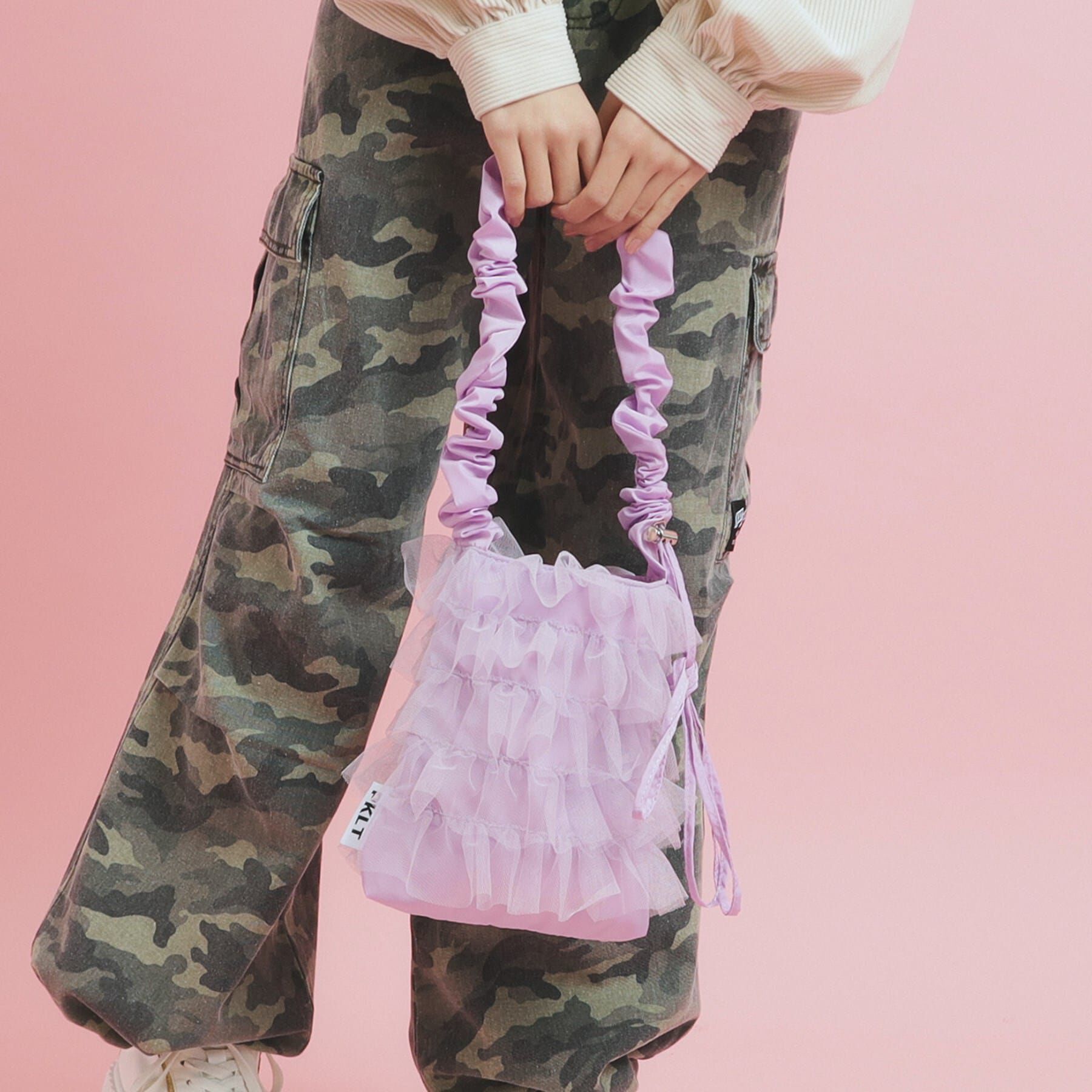 PINK-latte「◆チュールショルダー」|ショルダー・メッセンジャー|パープル(081)