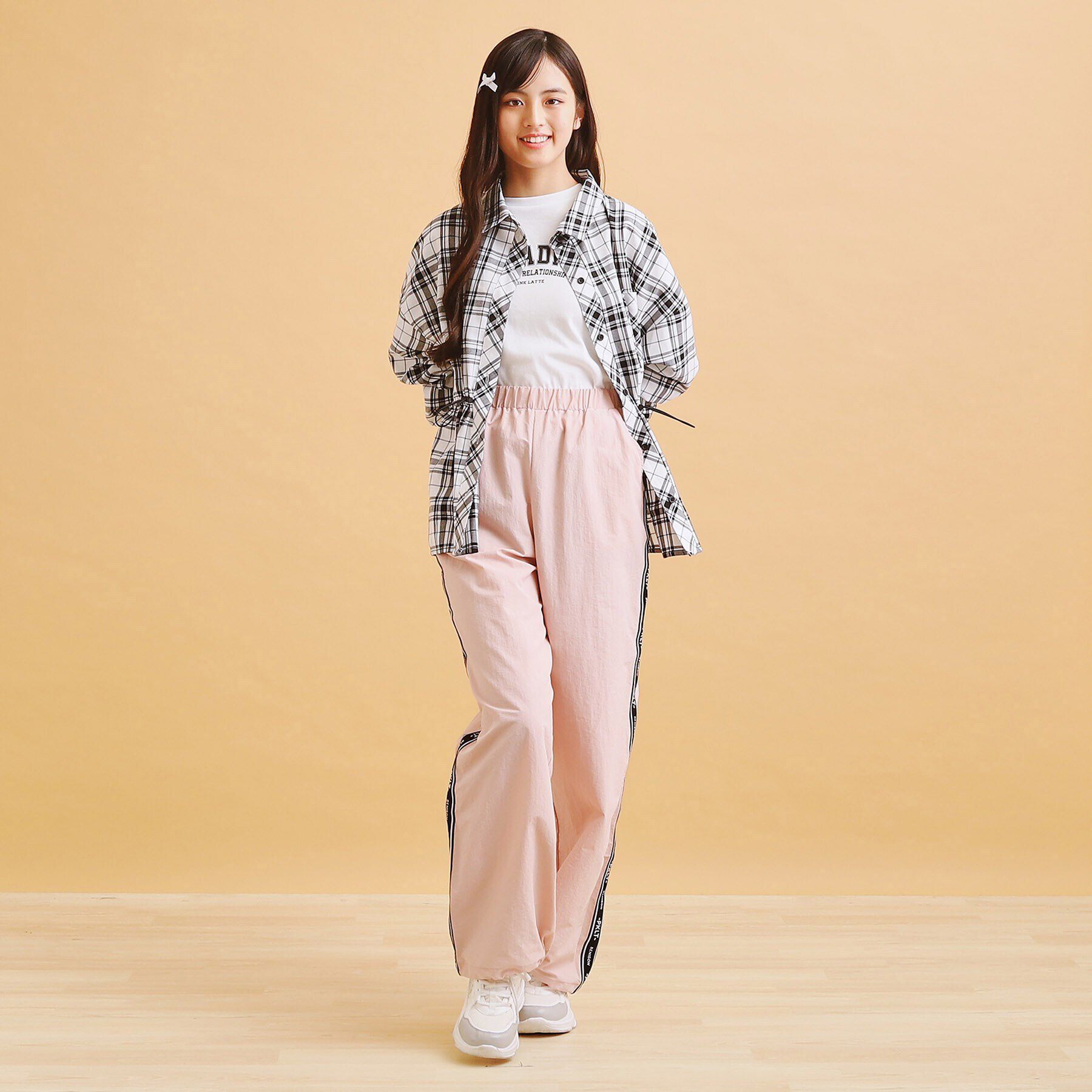 PINK-latte「ロゴラインパラシュートパンツ」|その他|