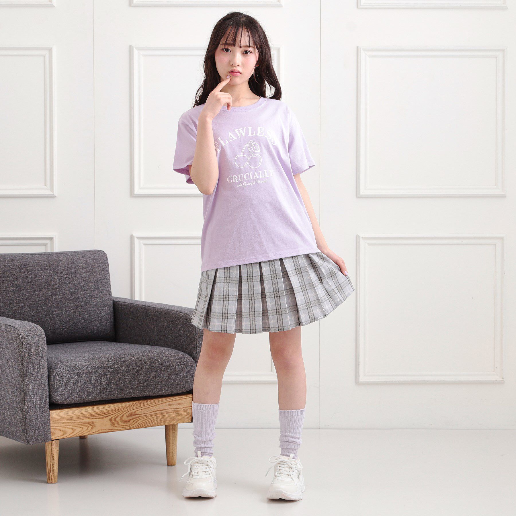 PINK-latte「◆チェリーモチーフTシャツ」|Tシャツ・カットソー|