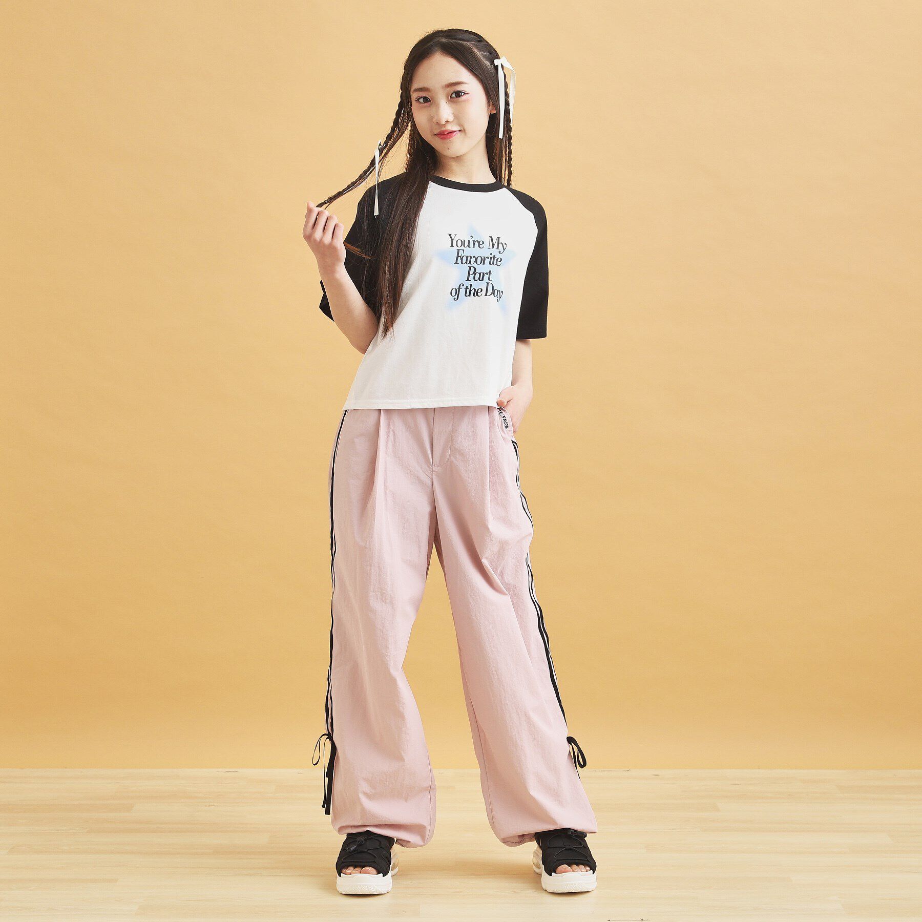 PINK-latte「◆スプレー星ラグランTシャツ」|Tシャツ・カットソー|