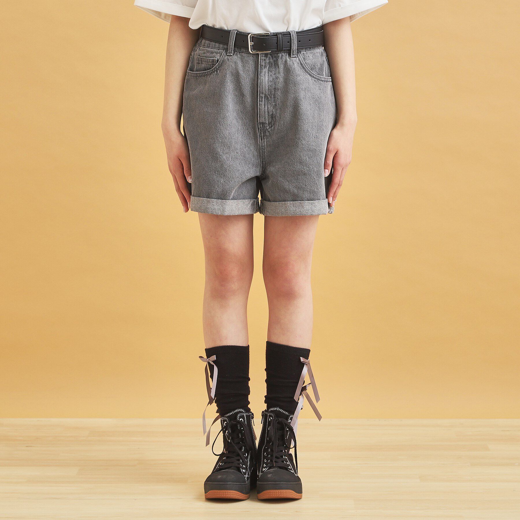 PINK-latte「◆ベルト付きショートパンツ」|キュロット|