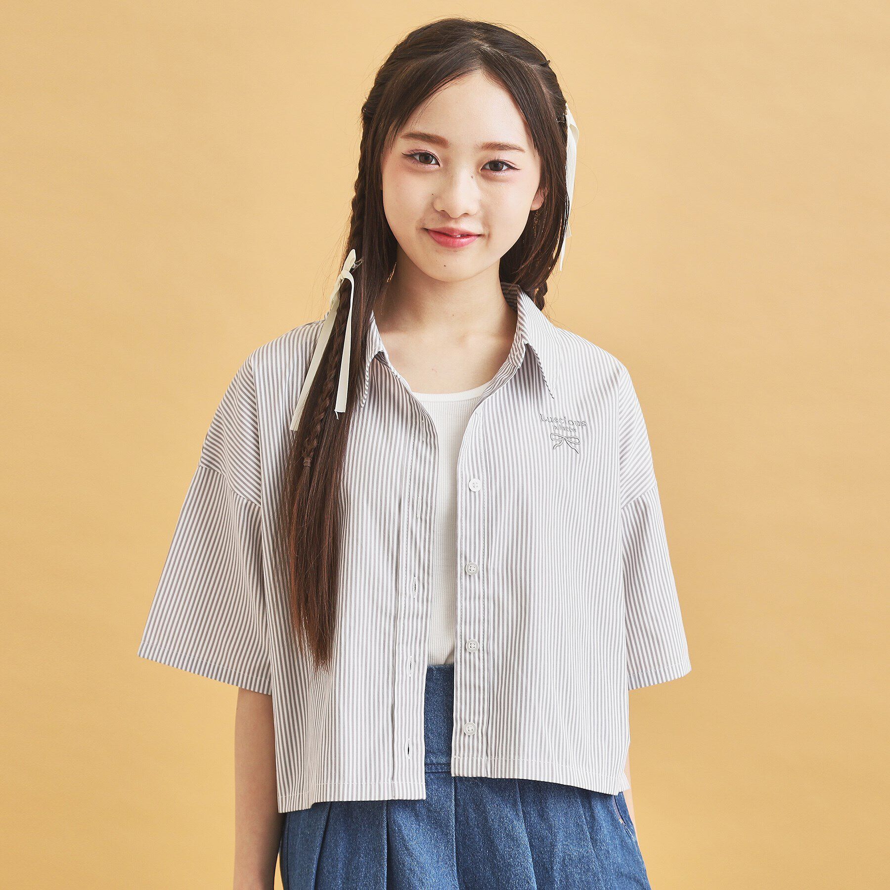 PINK-latte「◆【セットアイテム】ストライプシャツ＋タンク」|その他|