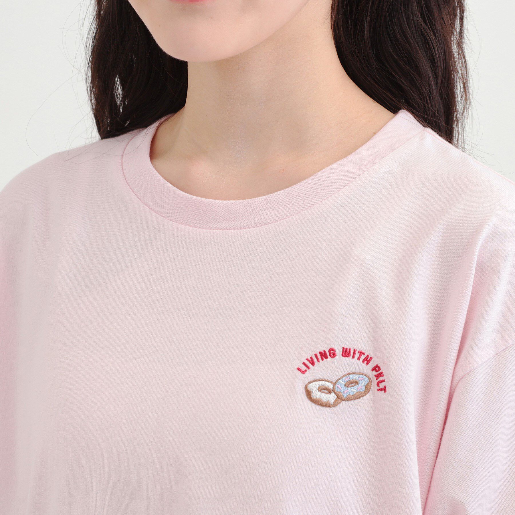 PINK-latte「◆ワンポイント刺繍Tシャツ」|Tシャツ・カットソー|