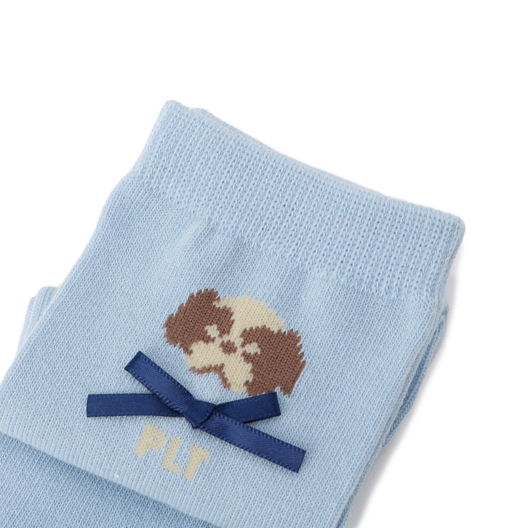 PINK-latte「ワンちゃんリボンショートソックス」|ソックス|