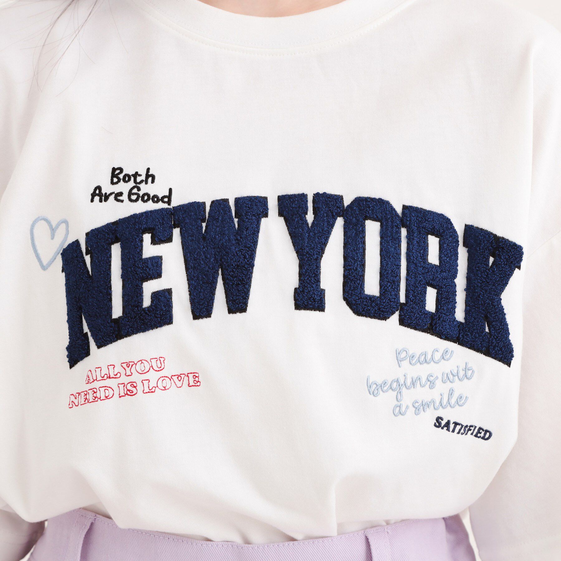 PINK-latte「さがら刺繍ビッグTシャツ」|Tシャツ・カットソー|