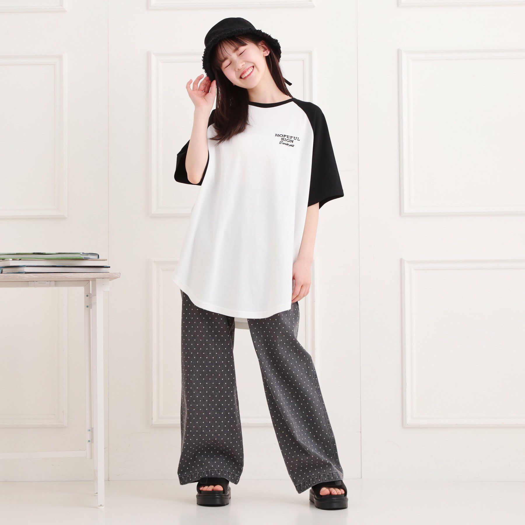 PINK-latte「◆ドット柄デニムパンツ」|その他|