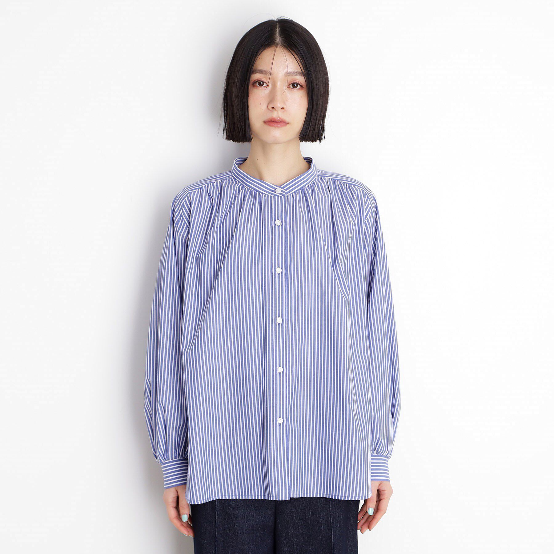 THE SHOP TK「ラメストライプラグランシャツ【洗える】」|シャツ・ブラウス|