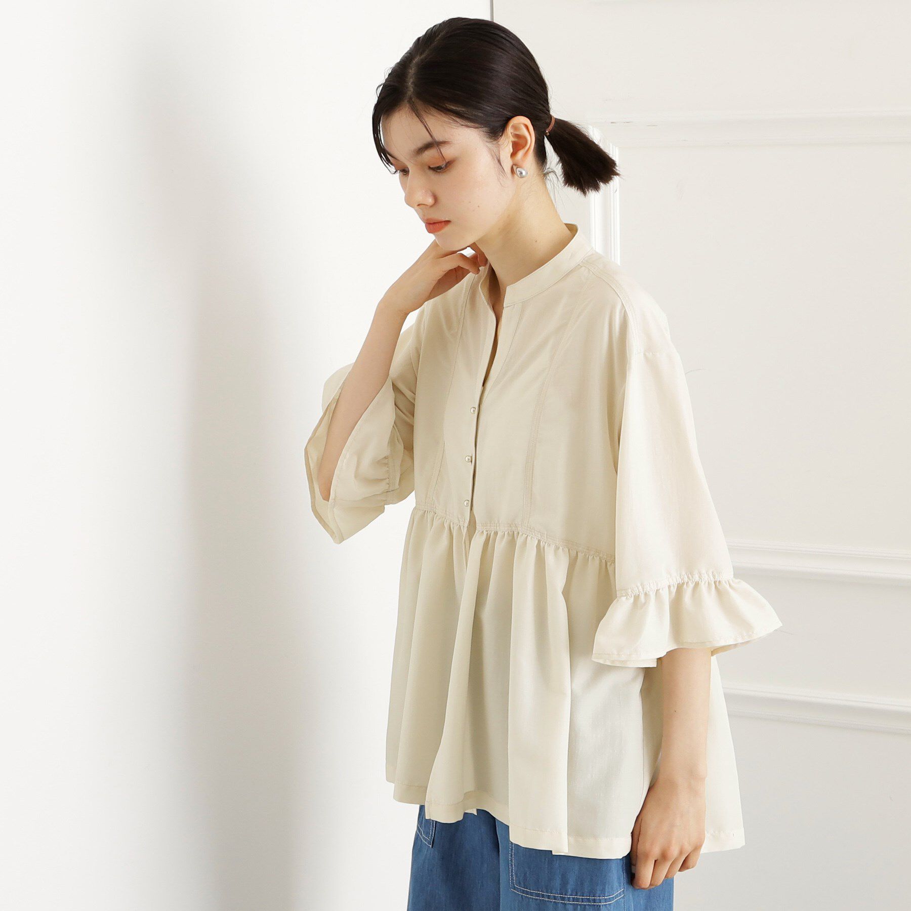 THE SHOP TK「フリルチュニックブラウス【洗濯機OK】」|シャツ・ブラウス|