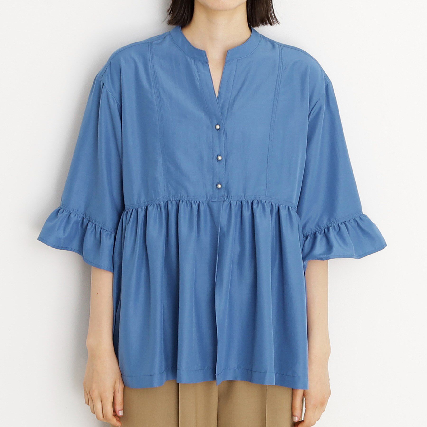 THE SHOP TK「フリルチュニックブラウス【洗濯機OK】」|シャツ・ブラウス|