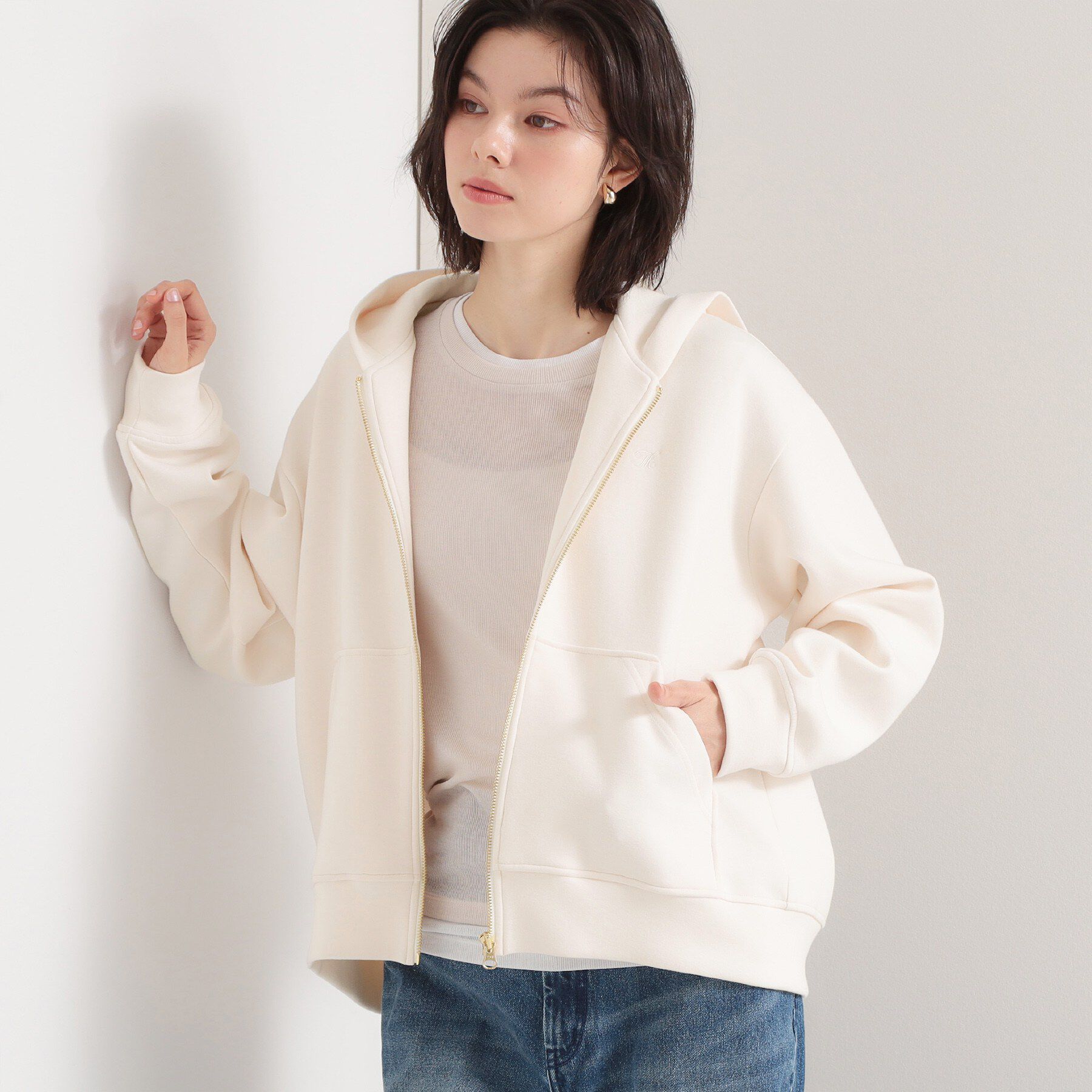 THE SHOP TK「ダンボールZIPパーカ」|パーカー|オフホワイト(003