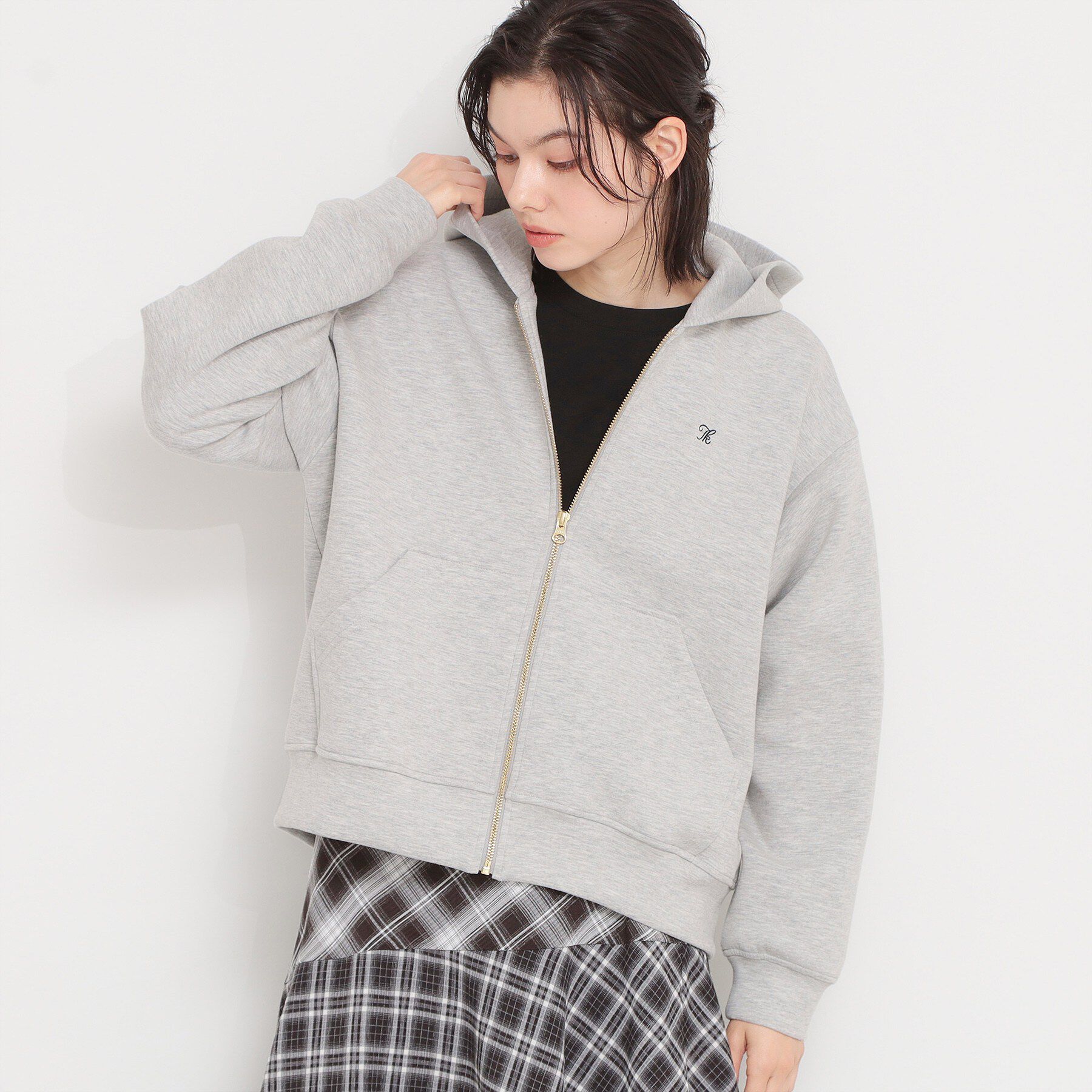 THE SHOP TK「ダンボールZIPパーカ」|パーカー|グレー(012)