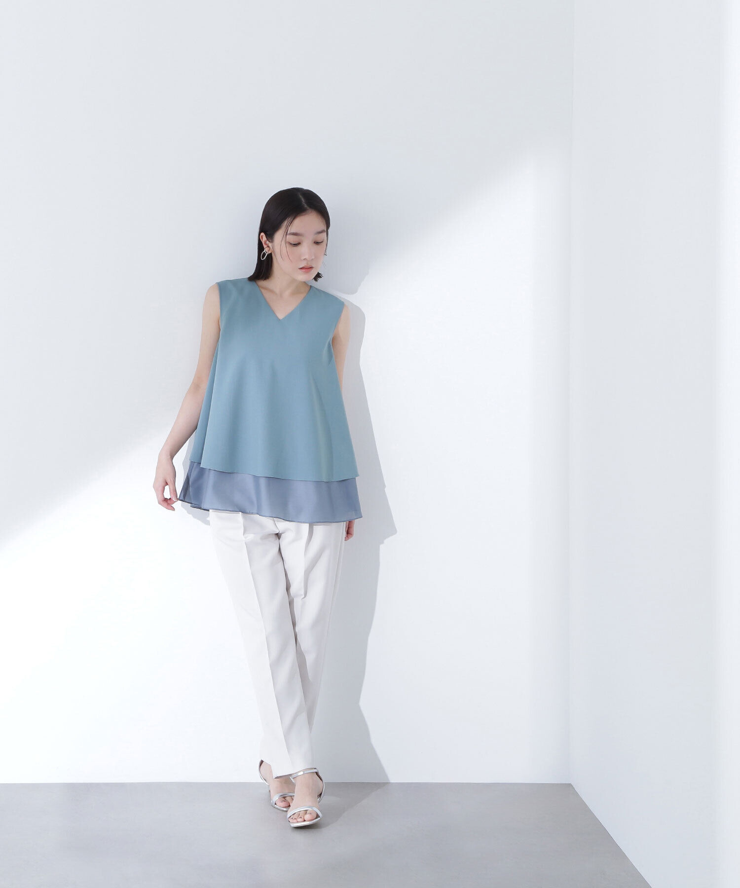  「シアーヘムレイヤードペプラムブラウス」|シャツ・ブラウス|