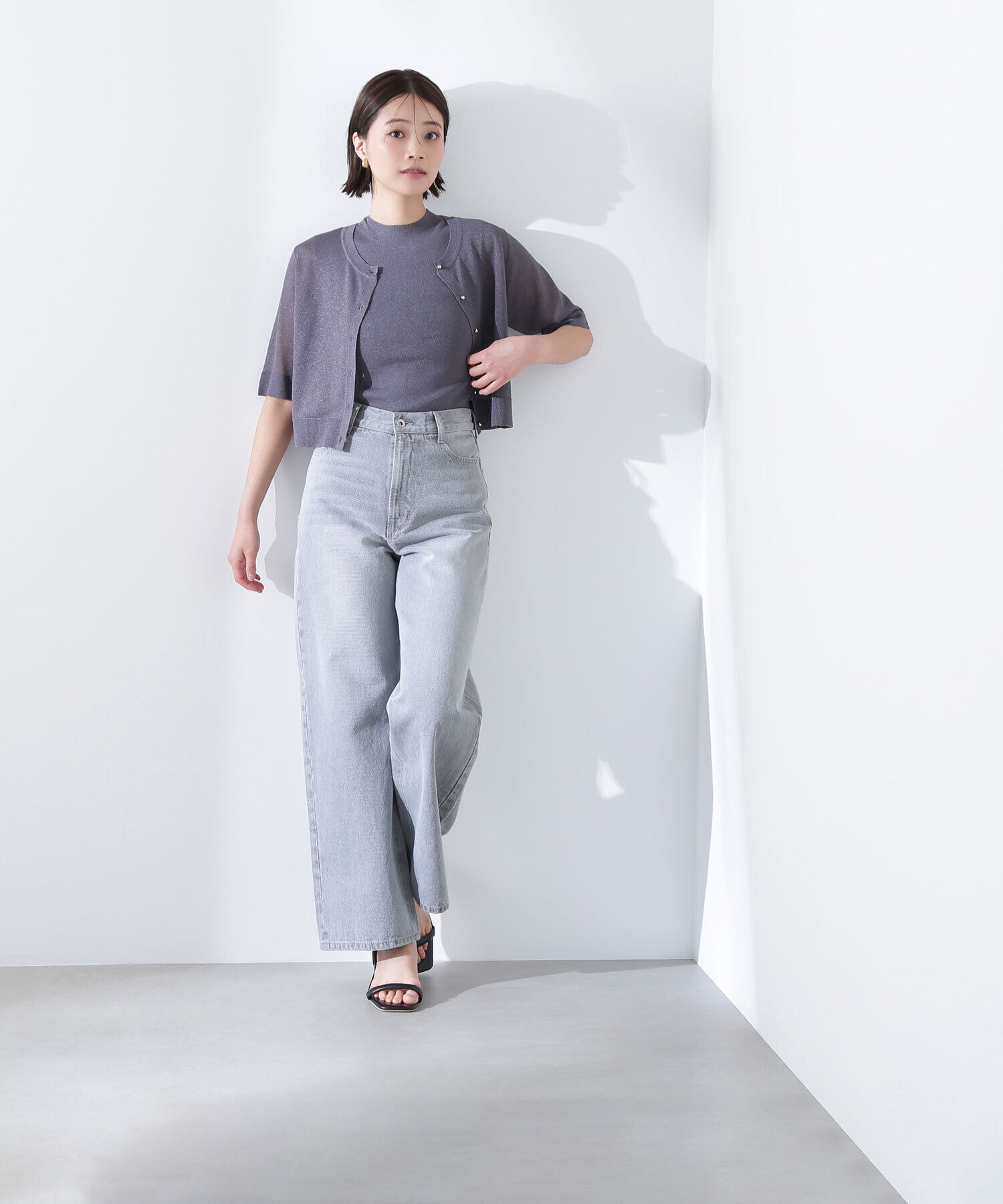  「シアーショートカーデアンサンブル」|ニット・セーター|