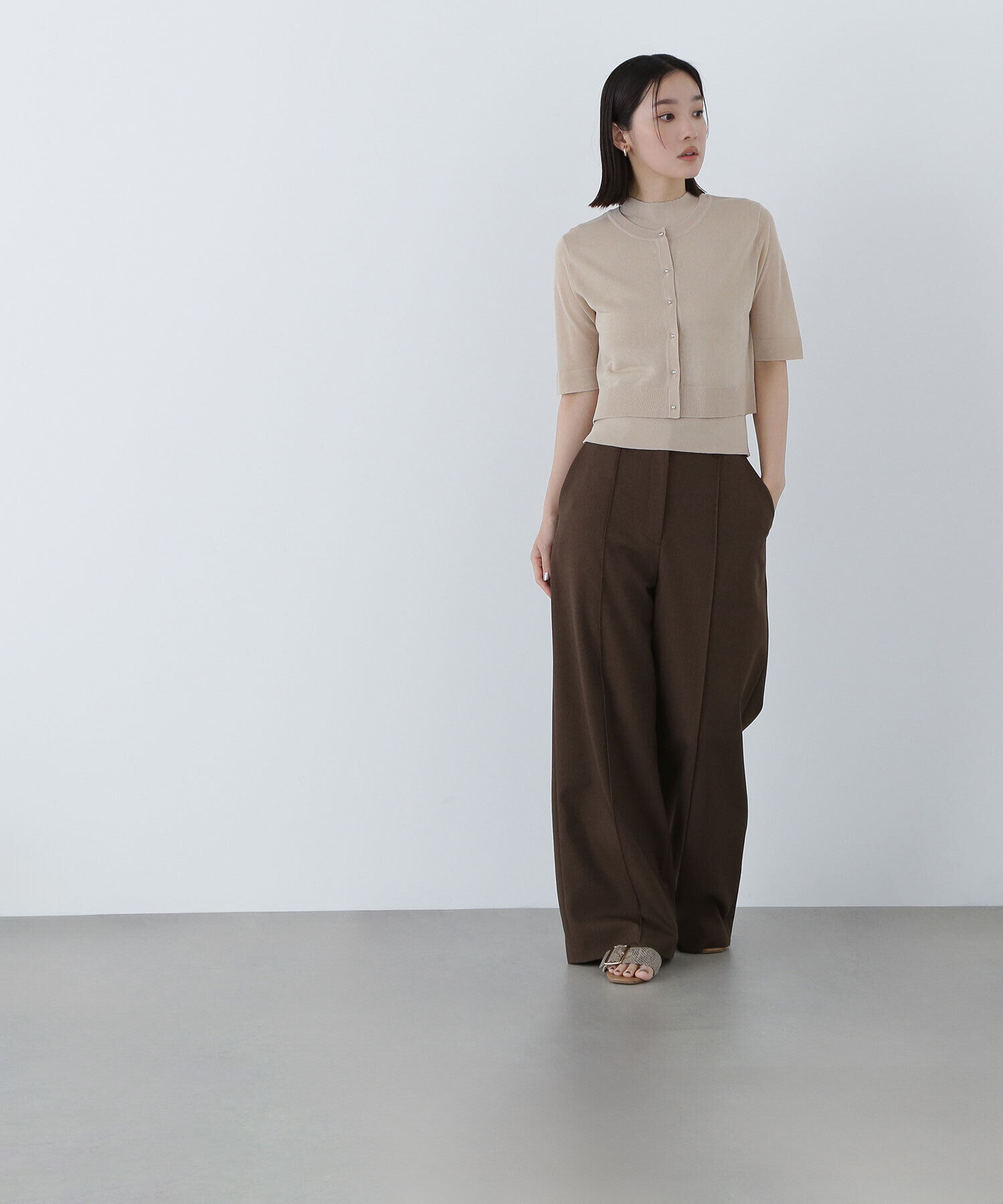  「シアーショートカーデアンサンブル」|ニット・セーター|