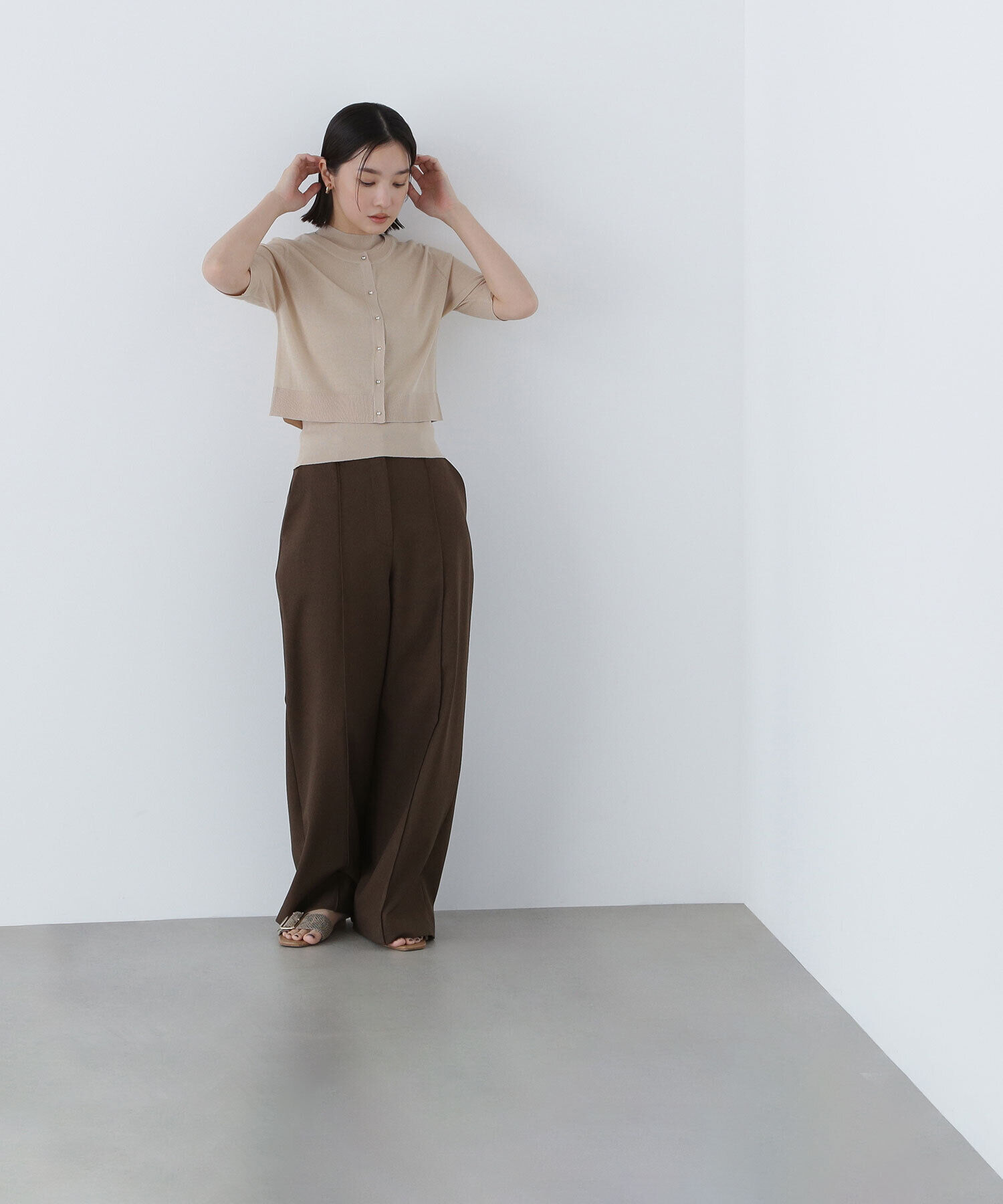  「シアーショートカーデアンサンブル」|ニット・セーター|