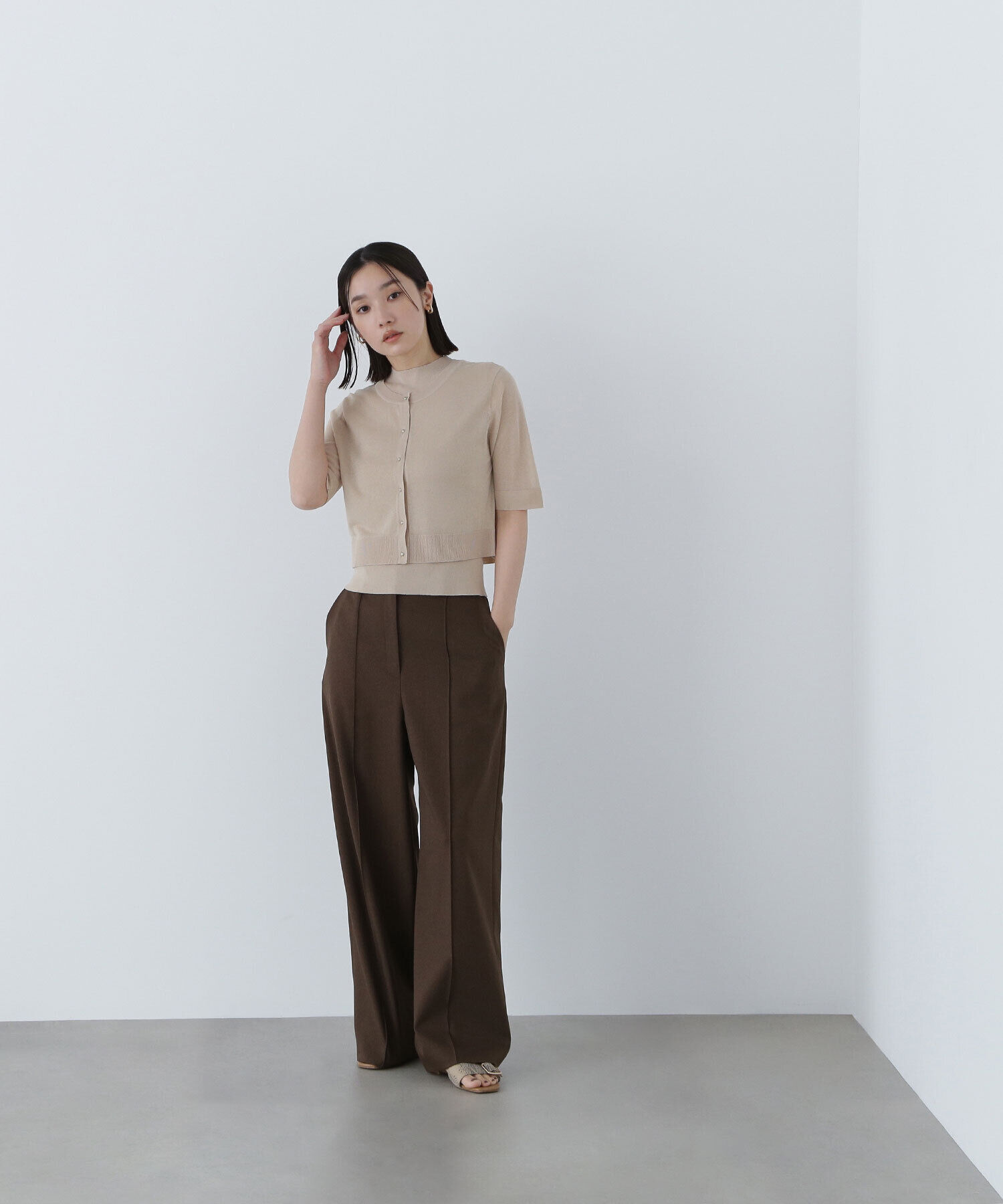  「シアーショートカーデアンサンブル」|ニット・セーター|