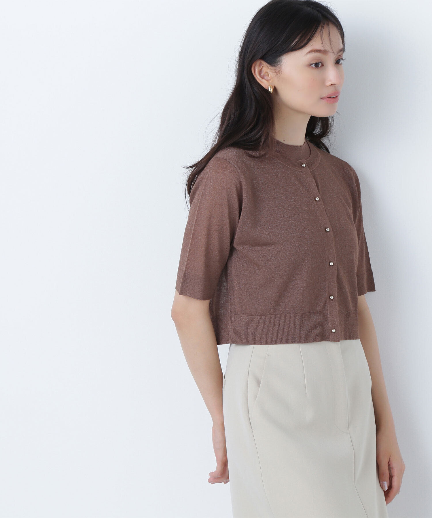  「シアーショートカーデアンサンブル」|ニット・セーター|